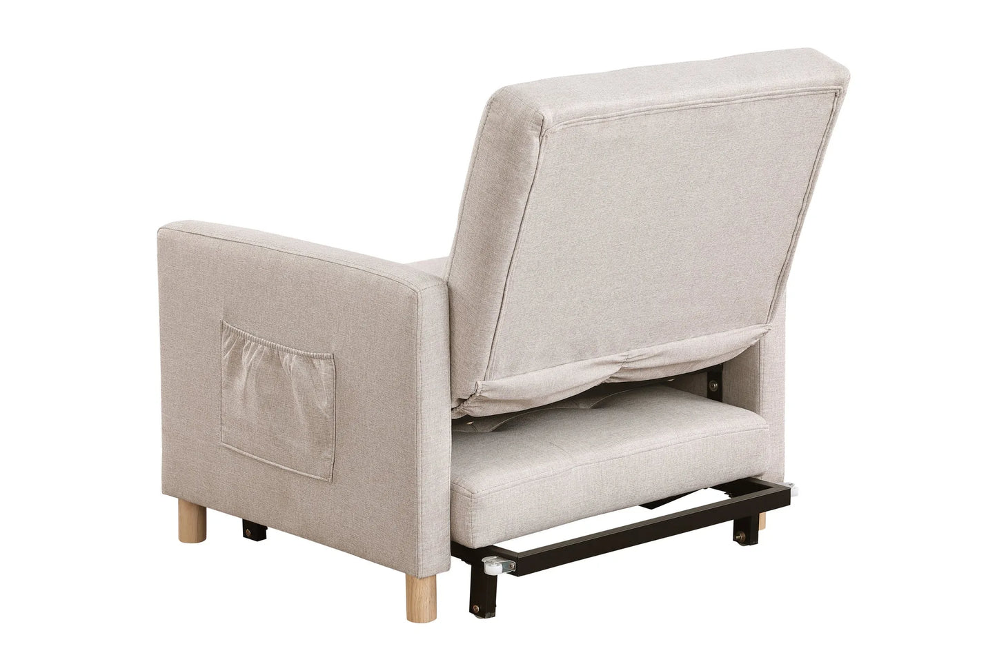 Convertible Sleeper Sofa Chair Bed, Adjustable Chair with Pillow, Multi-Functional Sleeper Chair with Soft Fabric for Living Room, Dorm, Apartment, Bedroom or Office detail view 6