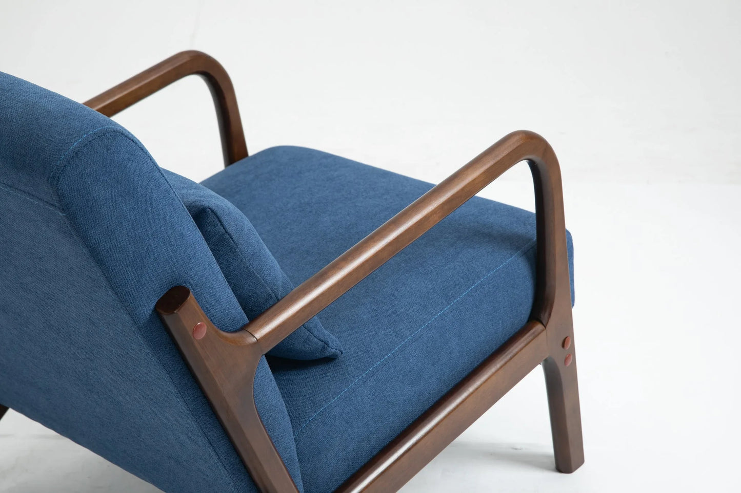 Mid Century Modern Accent Chair with Solid Wood Frame, Upholstered Living Room Chairs with Waist Cushion, Reading Armchair for Bedroom Sunroom detail view 29