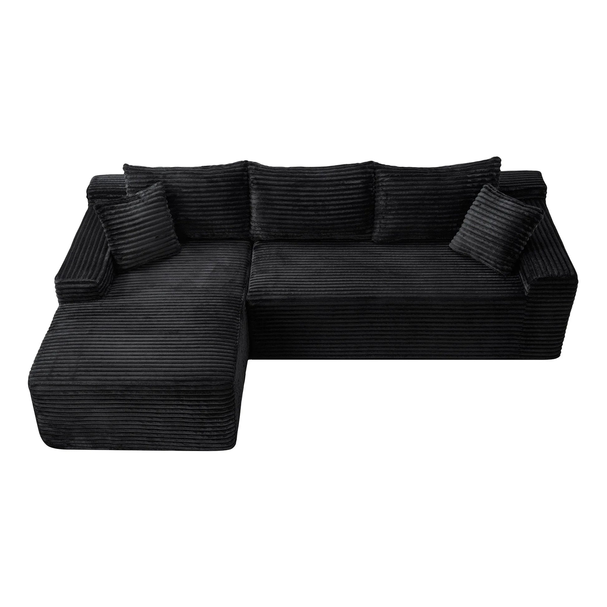 94.5' Cloud Modular Sectional Sofa Couch with L-Shape Chaise, Modern Minimalist Upholstered Couches for Living Room Bedroom, Deep Seat Corner Couch, No Assembly Required detail view 8