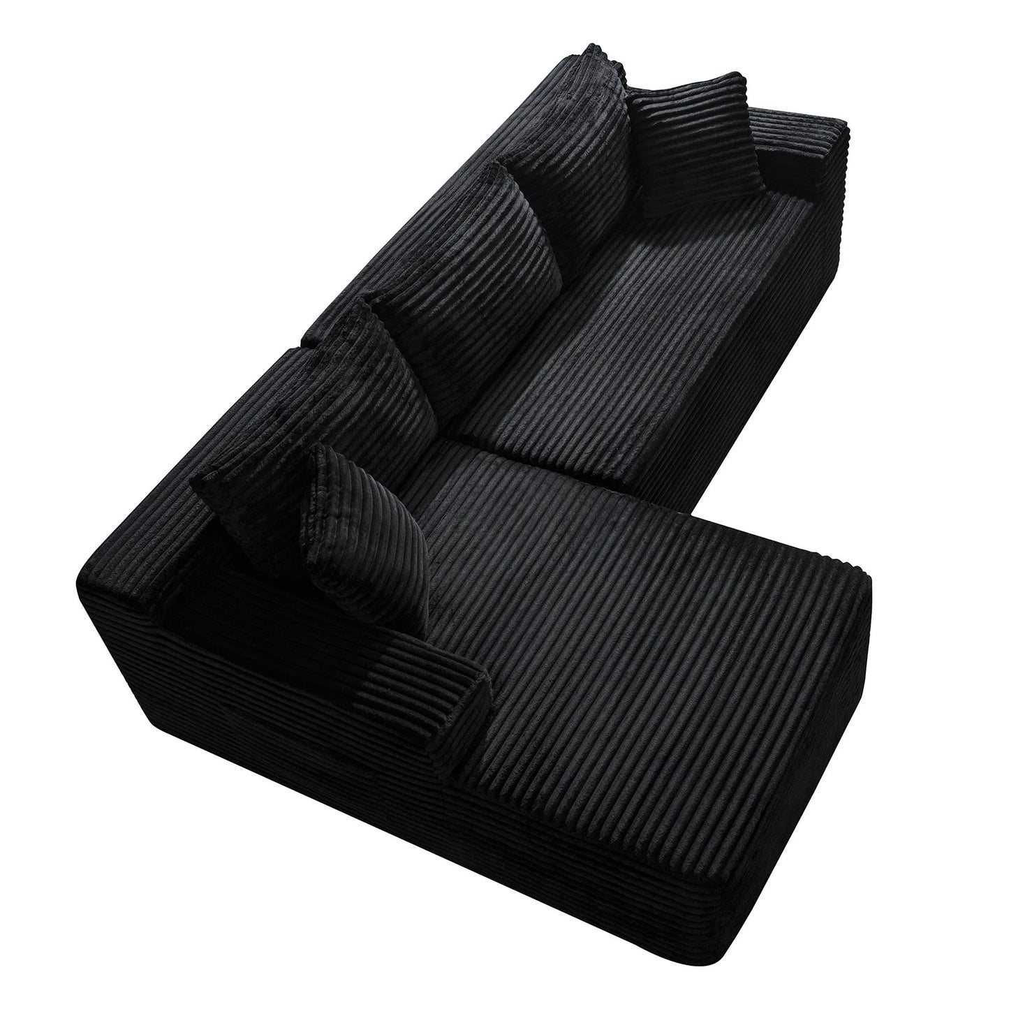 94.5' Cloud Modular Sectional Sofa Couch with L-Shape Chaise, Modern Minimalist Upholstered Couches for Living Room Bedroom, Deep Seat Corner Couch, No Assembly Required detail view 9