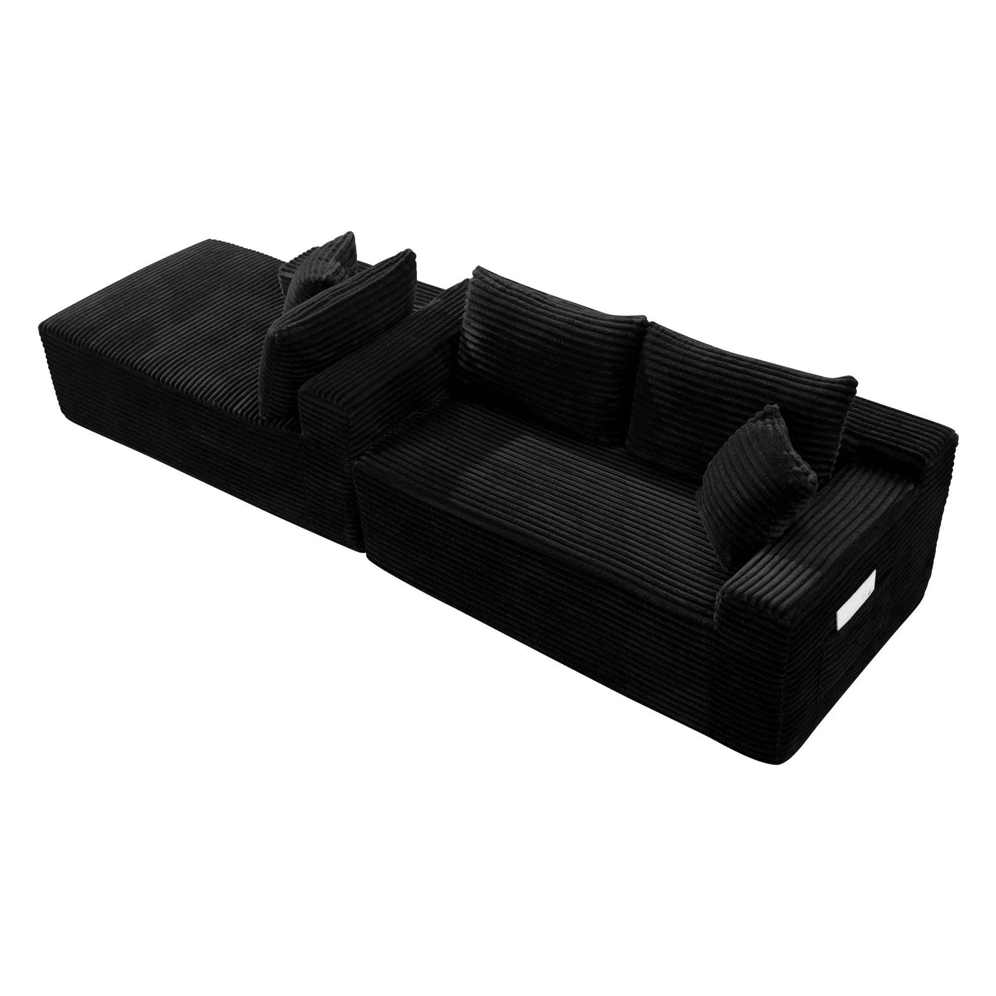 94.5' Cloud Modular Sectional Sofa Couch with L-Shape Chaise, Modern Minimalist Upholstered Couches for Living Room Bedroom, Deep Seat Corner Couch, No Assembly Required detail view 12