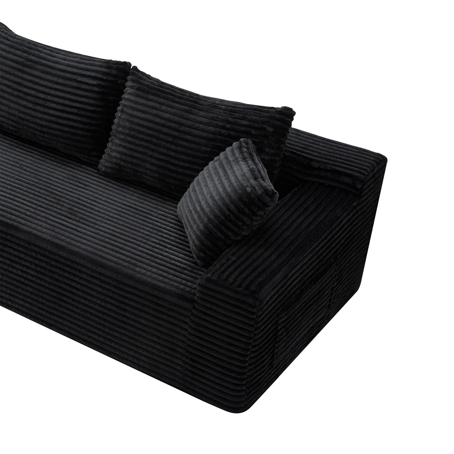 94.5' Cloud Modular Sectional Sofa Couch with L-Shape Chaise, Modern Minimalist Upholstered Couches for Living Room Bedroom, Deep Seat Corner Couch, No Assembly Required detail view 17