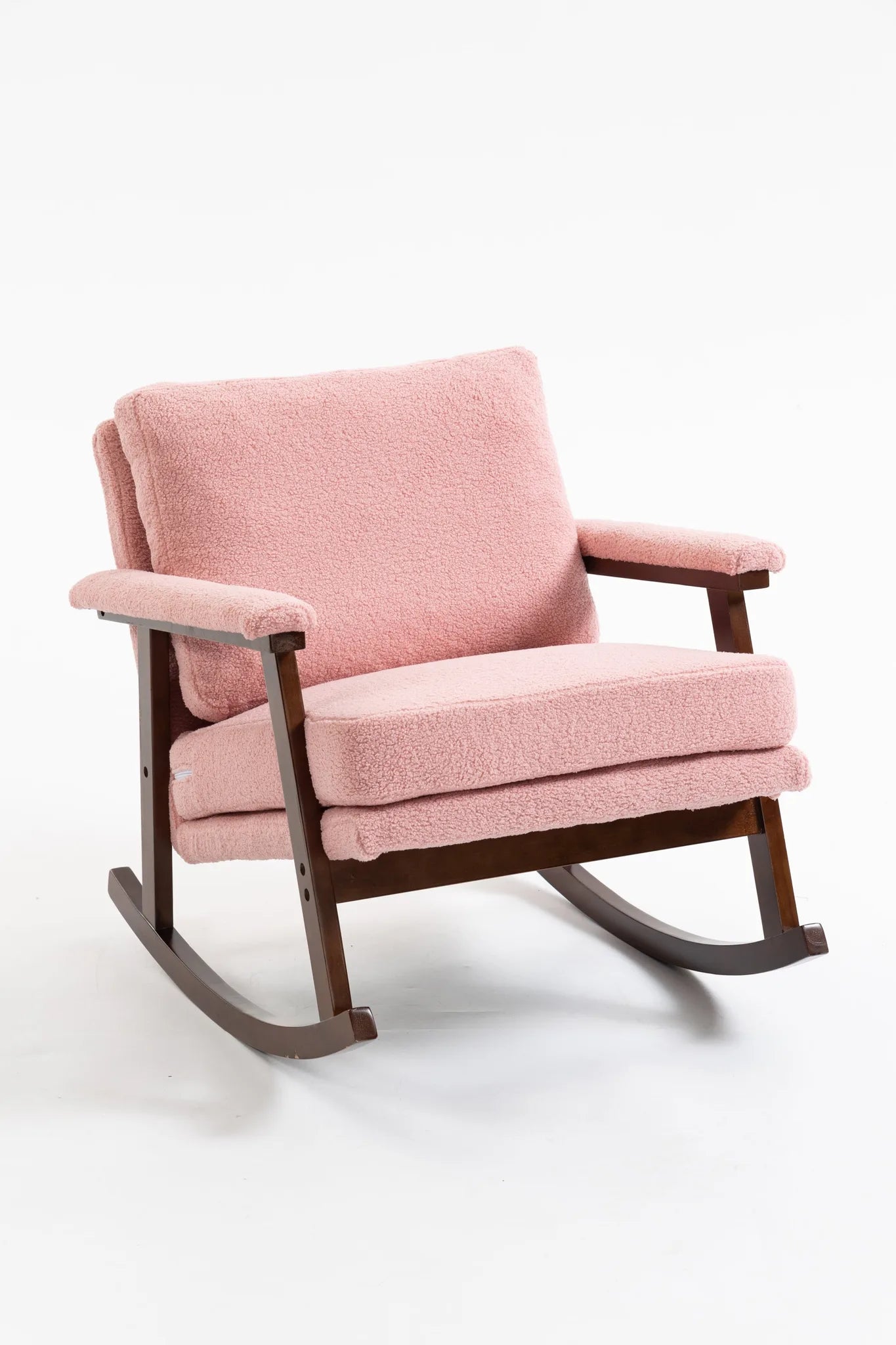 Mid Century Modern Accent Chair, rocking chair with Solid Wood Frame, Upholstered Living Room Chairs, Reading Armchair for Bedroom Sunroom detail view 10