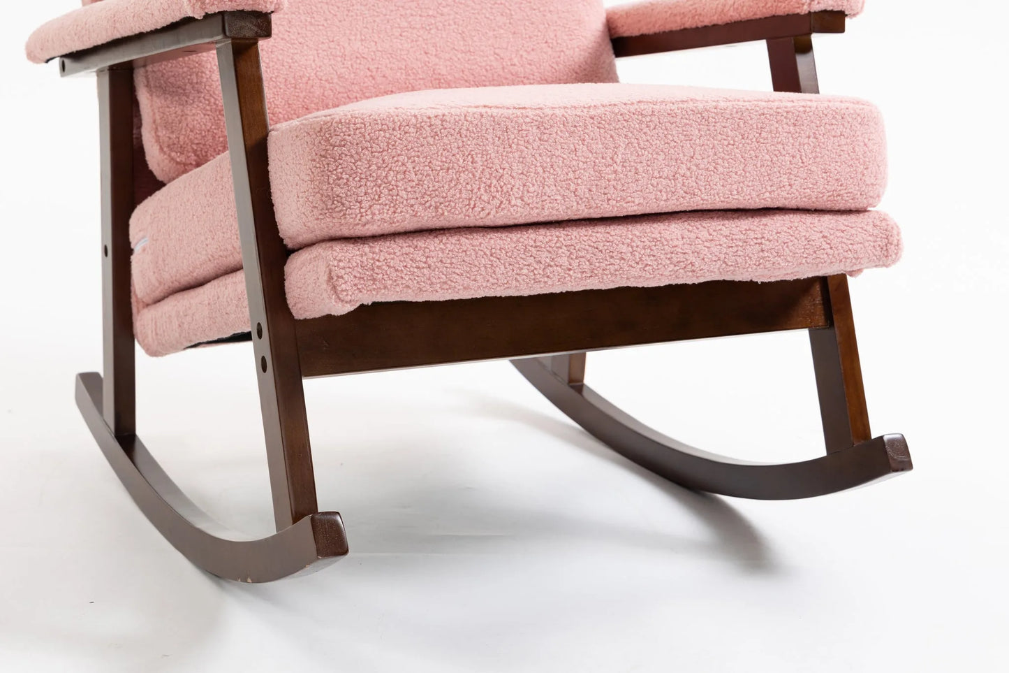 Mid Century Modern Accent Chair, rocking chair with Solid Wood Frame, Upholstered Living Room Chairs, Reading Armchair for Bedroom Sunroom detail view 14