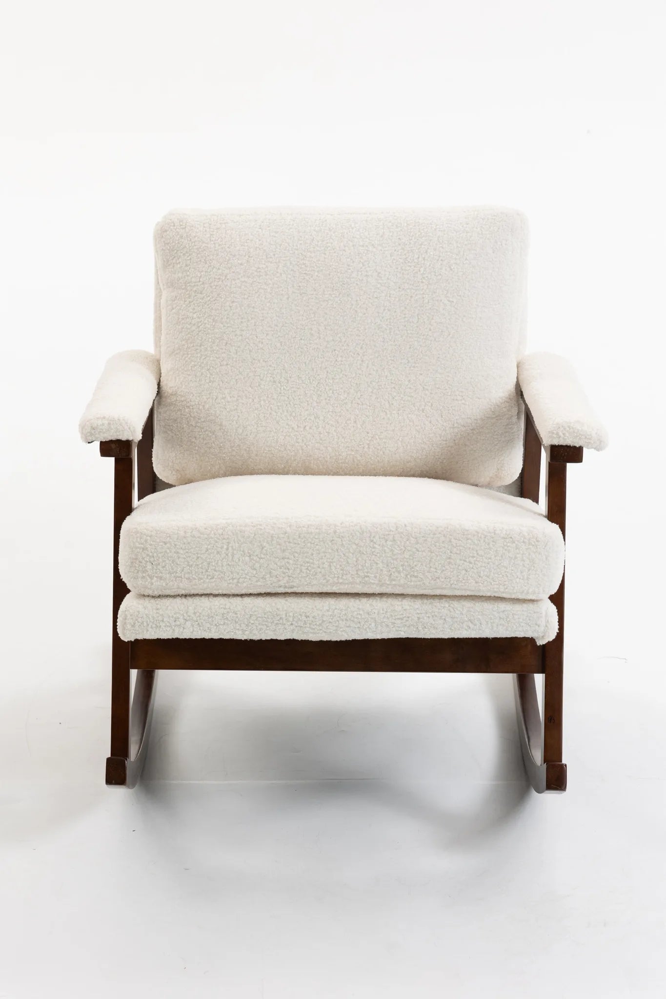 Mid Century Modern Accent Chair, rocking chair with Solid Wood Frame, Upholstered Living Room Chairs, Reading Armchair for Bedroom Sunroom detail view 26