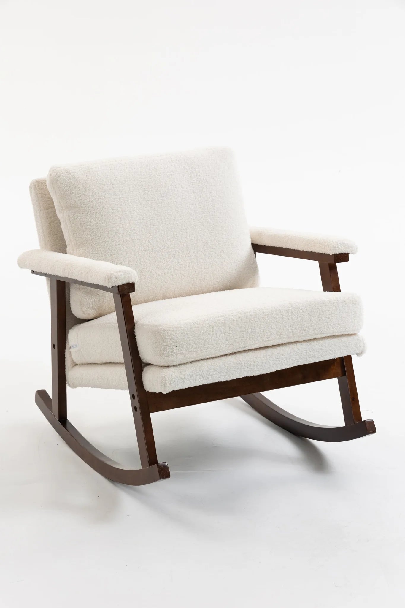 Mid Century Modern Accent Chair, rocking chair with Solid Wood Frame, Upholstered Living Room Chairs, Reading Armchair for Bedroom Sunroom detail view 27