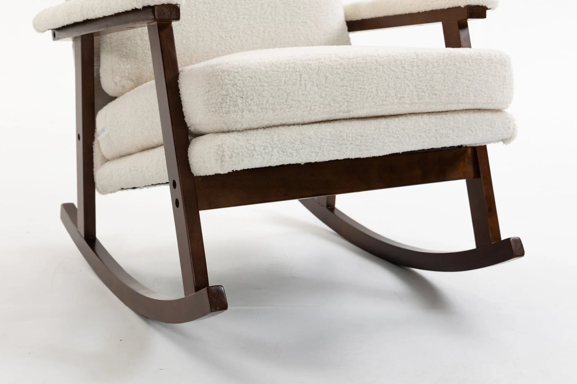 Mid Century Modern Accent Chair, rocking chair with Solid Wood Frame, Upholstered Living Room Chairs, Reading Armchair for Bedroom Sunroom detail view 31