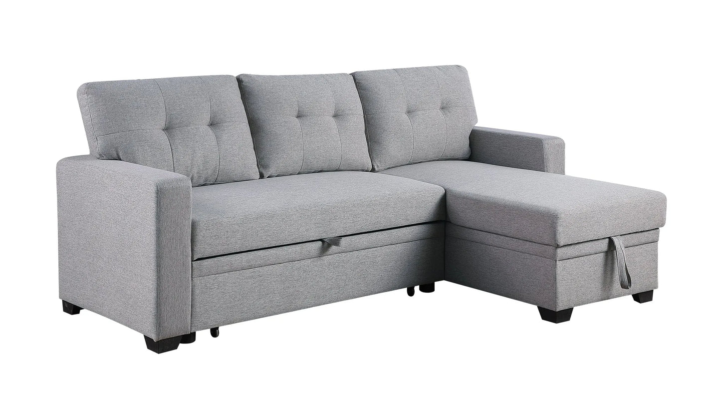 Upholstered Pull out Sectional Sofa with Chaise detail view 7