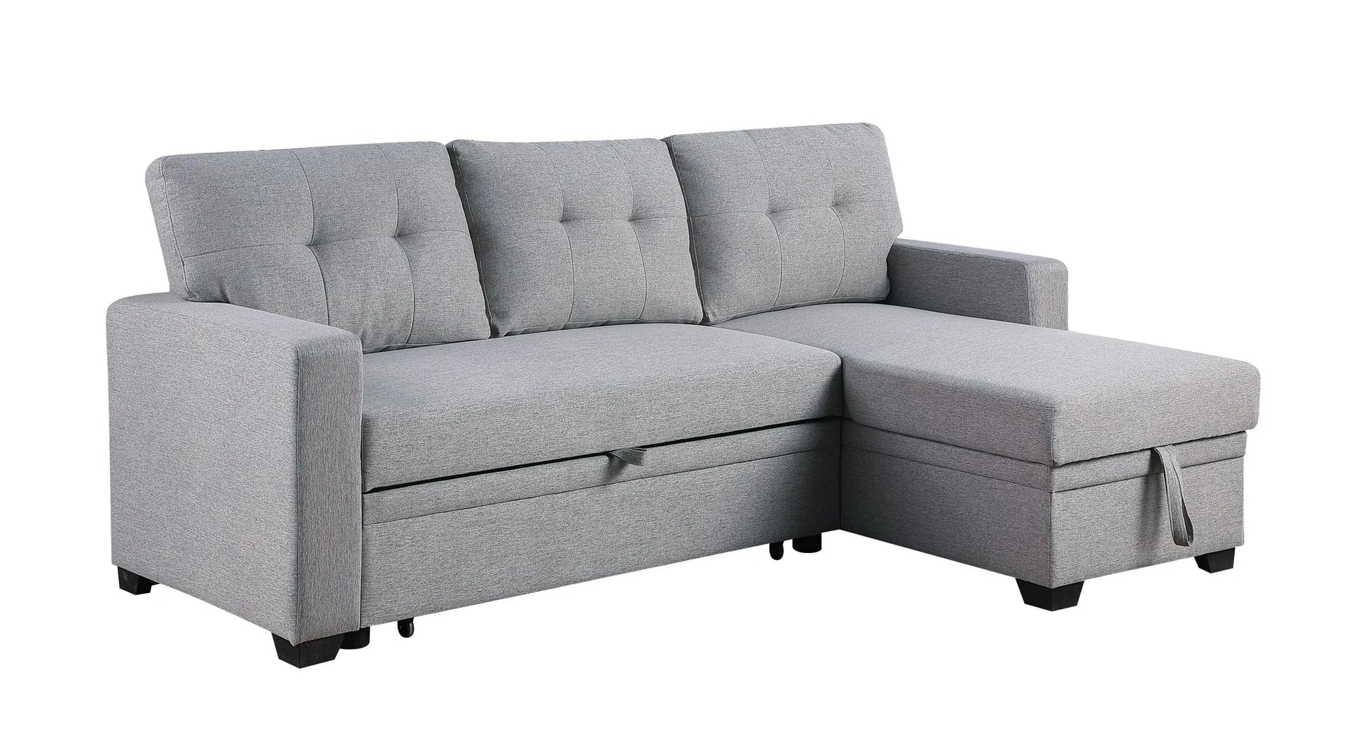 Upholstered Pull out Sectional Sofa with Chaise detail view 7