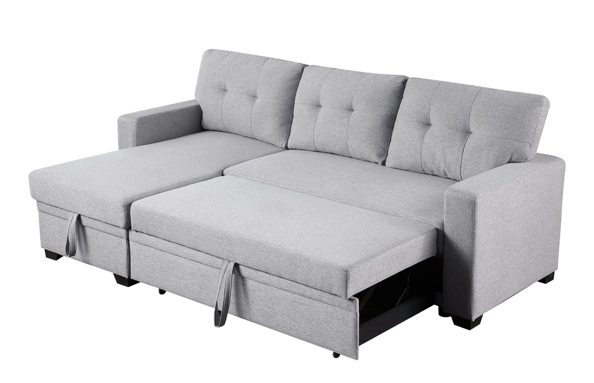 Upholstered Pull out Sectional Sofa with Chaise detail view 8