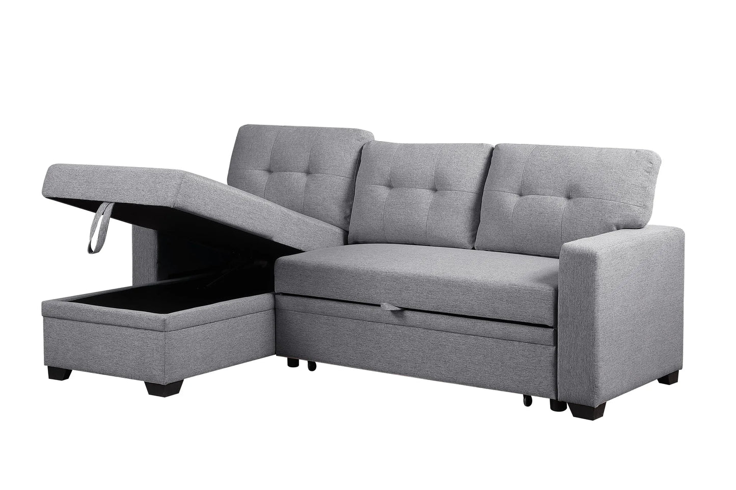 Upholstered Pull out Sectional Sofa with Chaise detail view 12