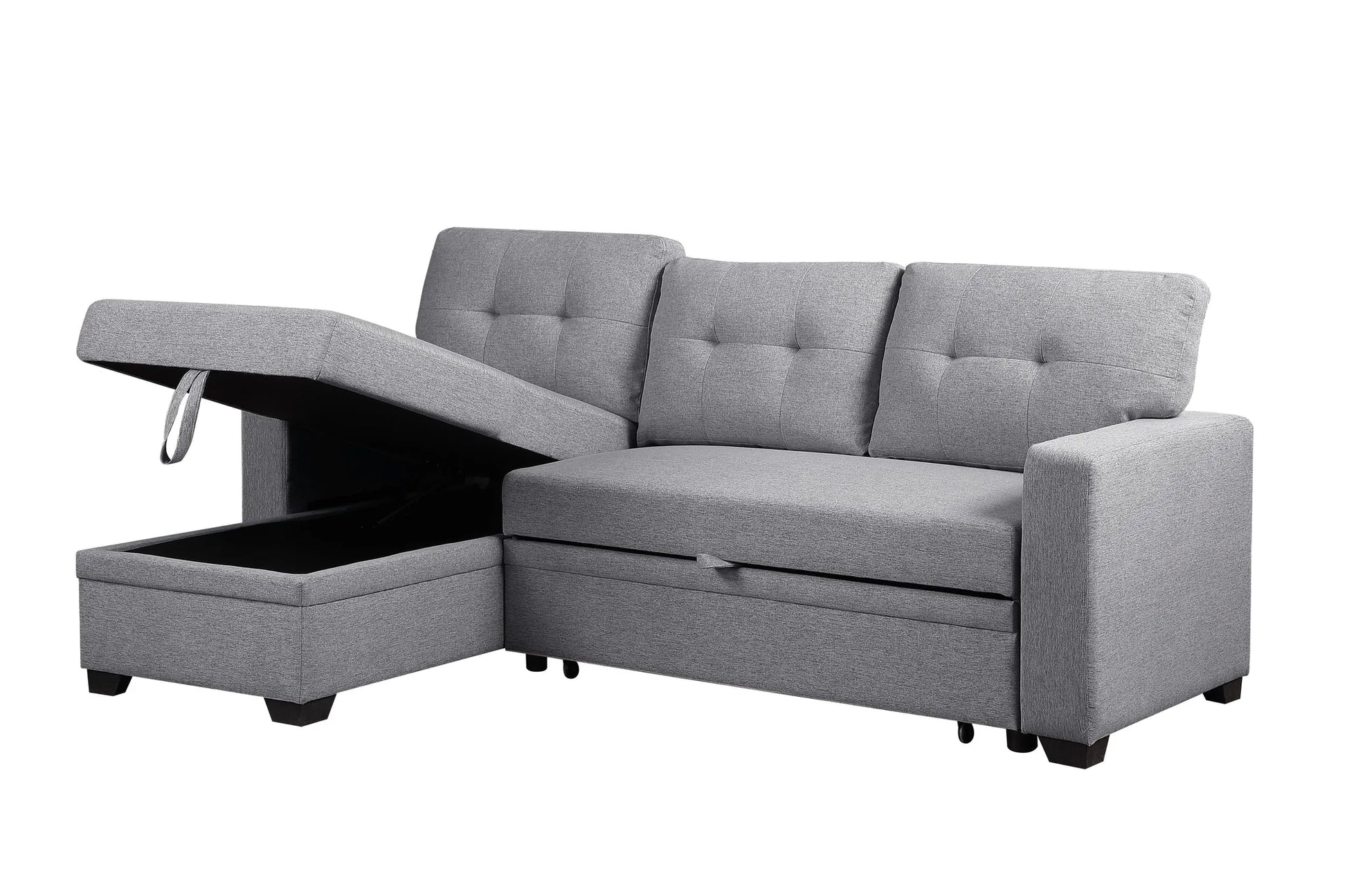 Upholstered Pull out Sectional Sofa with Chaise detail view 12