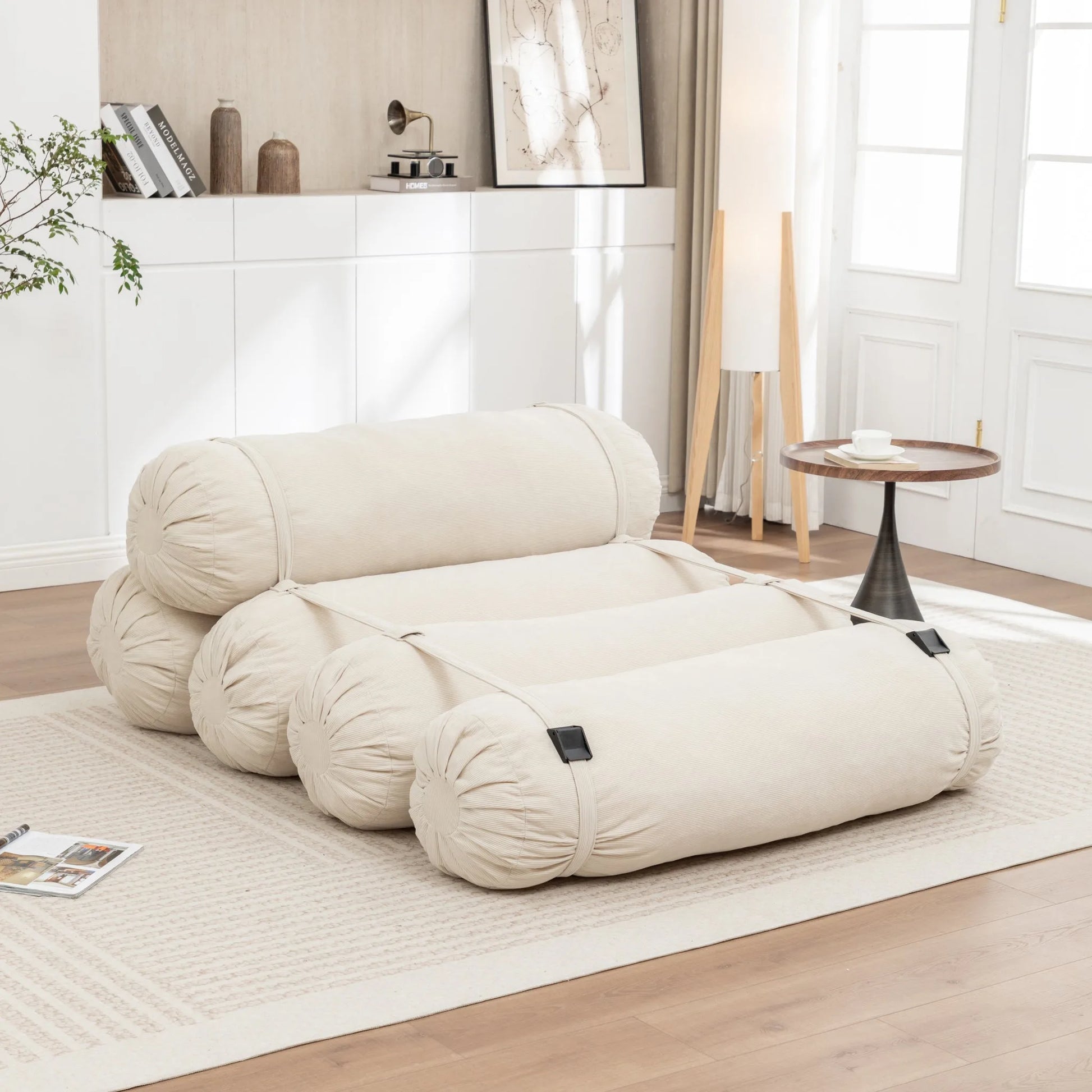 Adjustable Floor Sofa, Corduroy Lazy Sofa with Adjustable Straps for Versatile Configurations, Multi-Person Leisure Chair, Suitable for Living Room, Bedroom and More detail view 3