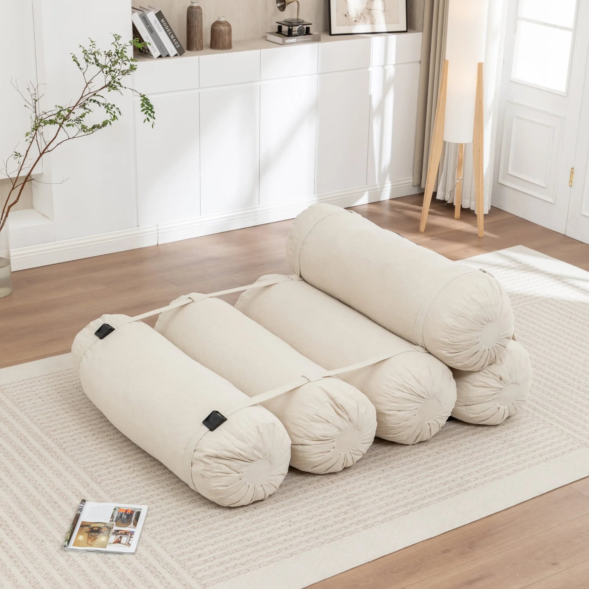 Adjustable Floor Sofa, Corduroy Lazy Sofa with Adjustable Straps for Versatile Configurations, Multi-Person Leisure Chair, Suitable for Living Room, Bedroom and More detail view 7