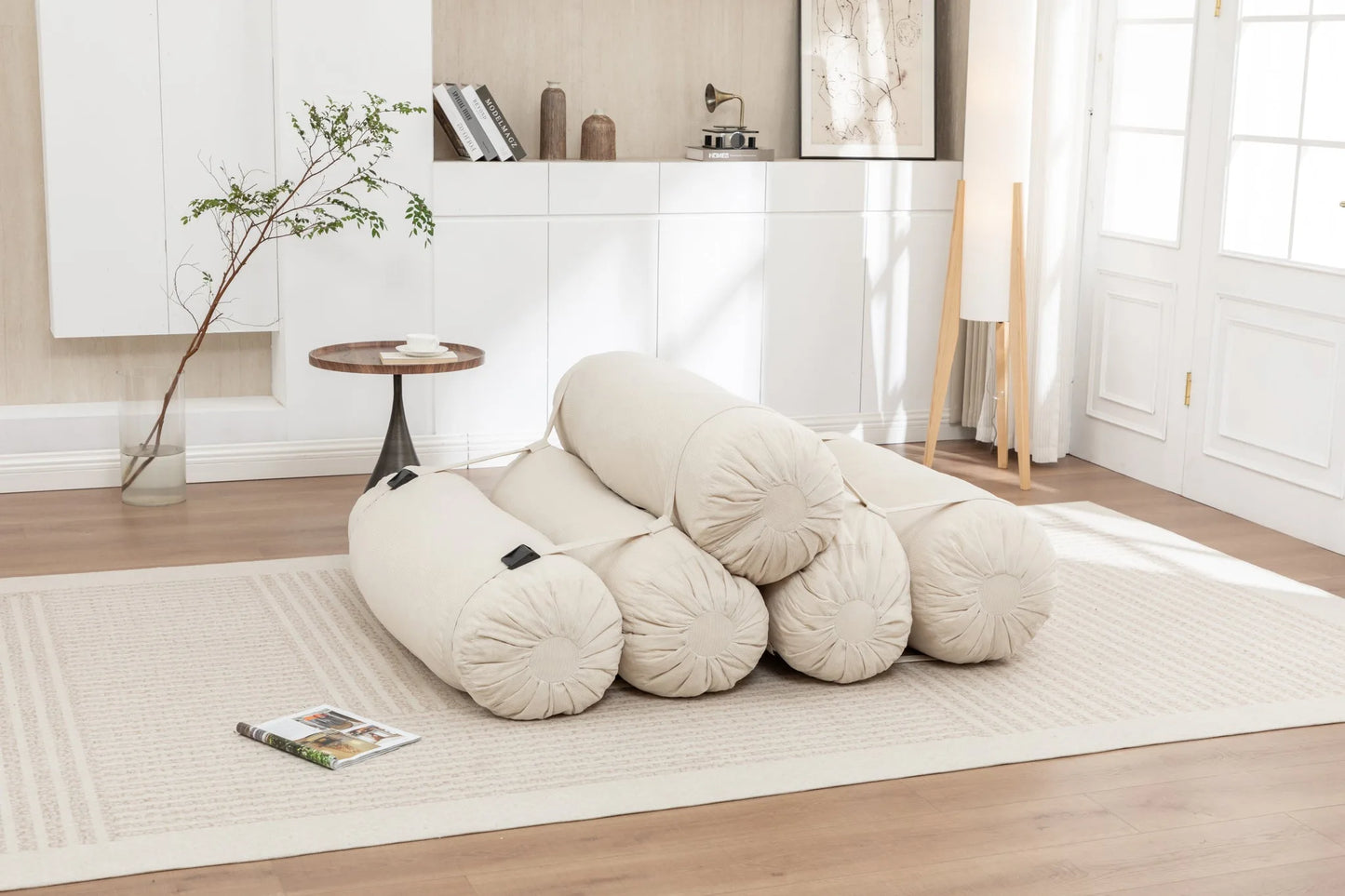 Adjustable Floor Sofa, Corduroy Lazy Sofa with Adjustable Straps for Versatile Configurations, Multi-Person Leisure Chair, Suitable for Living Room, Bedroom and More detail view 9