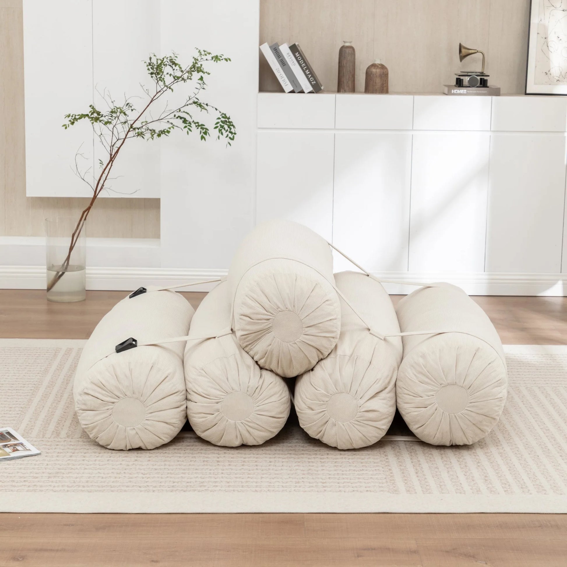 Adjustable Floor Sofa, Corduroy Lazy Sofa with Adjustable Straps for Versatile Configurations, Multi-Person Leisure Chair, Suitable for Living Room, Bedroom and More detail view 10