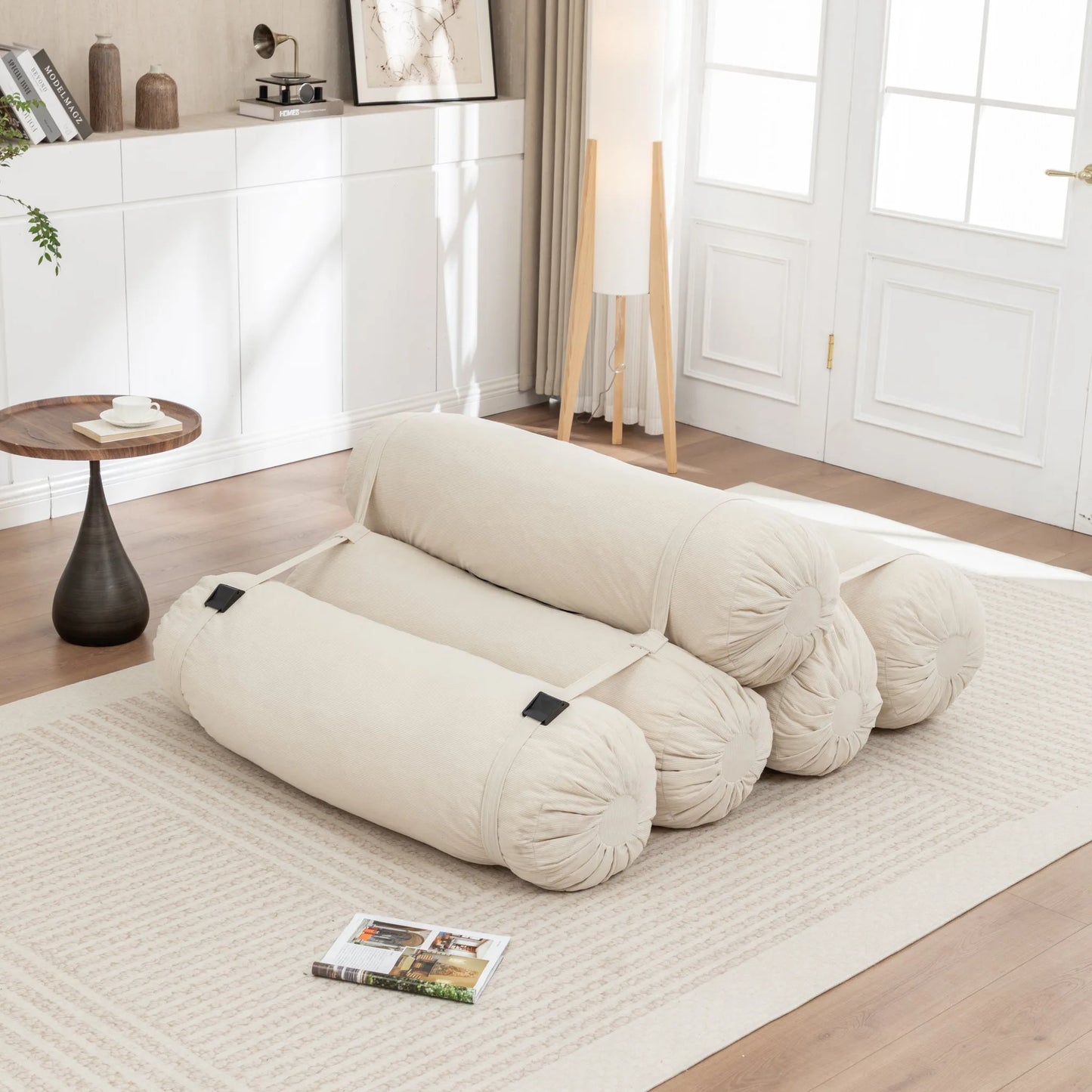 Adjustable Floor Sofa, Corduroy Lazy Sofa with Adjustable Straps for Versatile Configurations, Multi-Person Leisure Chair, Suitable for Living Room, Bedroom and More detail view 11