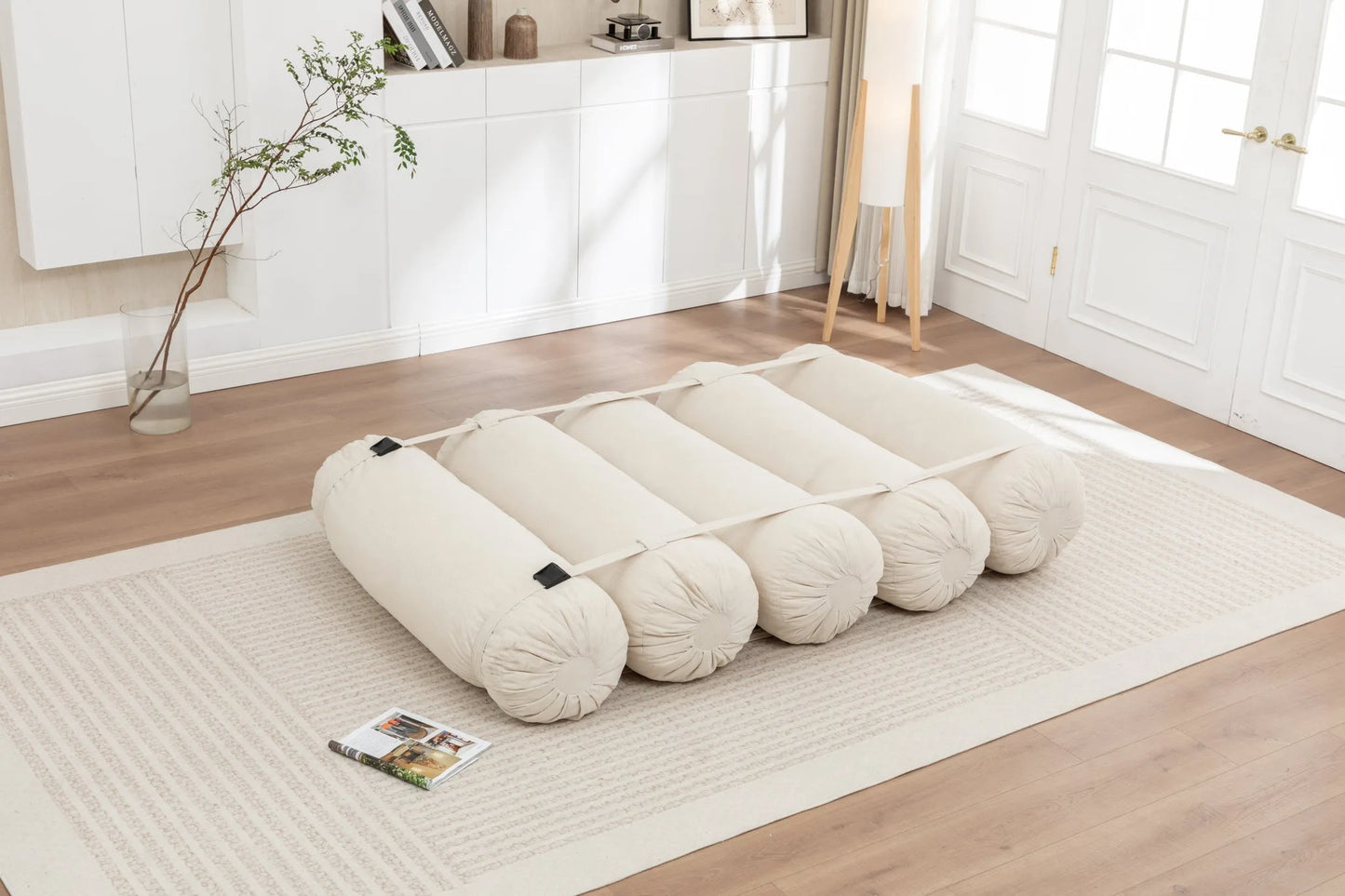 Adjustable Floor Sofa, Corduroy Lazy Sofa with Adjustable Straps for Versatile Configurations, Multi-Person Leisure Chair, Suitable for Living Room, Bedroom and More detail view 12