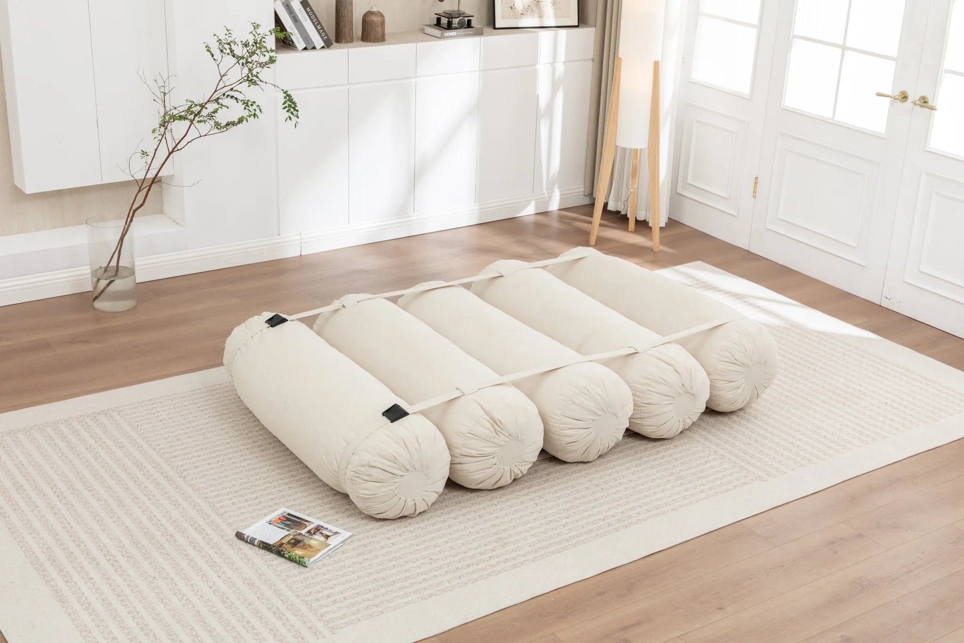 Adjustable Floor Sofa, Corduroy Lazy Sofa with Adjustable Straps for Versatile Configurations, Multi-Person Leisure Chair, Suitable for Living Room, Bedroom and More detail view 12