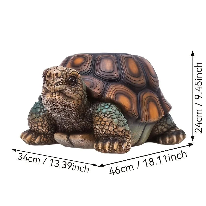 18' Garden Turtle Statue Stool, Simulated Animal Resin Sculpture, Multi-Purpose Decorative Stool for Living Room, Balcony, Office, Garden, Courtyard & Lawn detail view 4