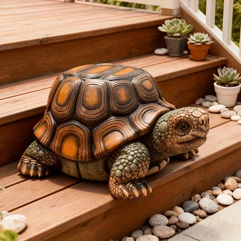 18' Garden Turtle Statue Stool, Simulated Animal Resin Sculpture, Multi-Purpose Decorative Stool for Living Room, Balcony, Office, Garden, Courtyard & Lawn detail view 6