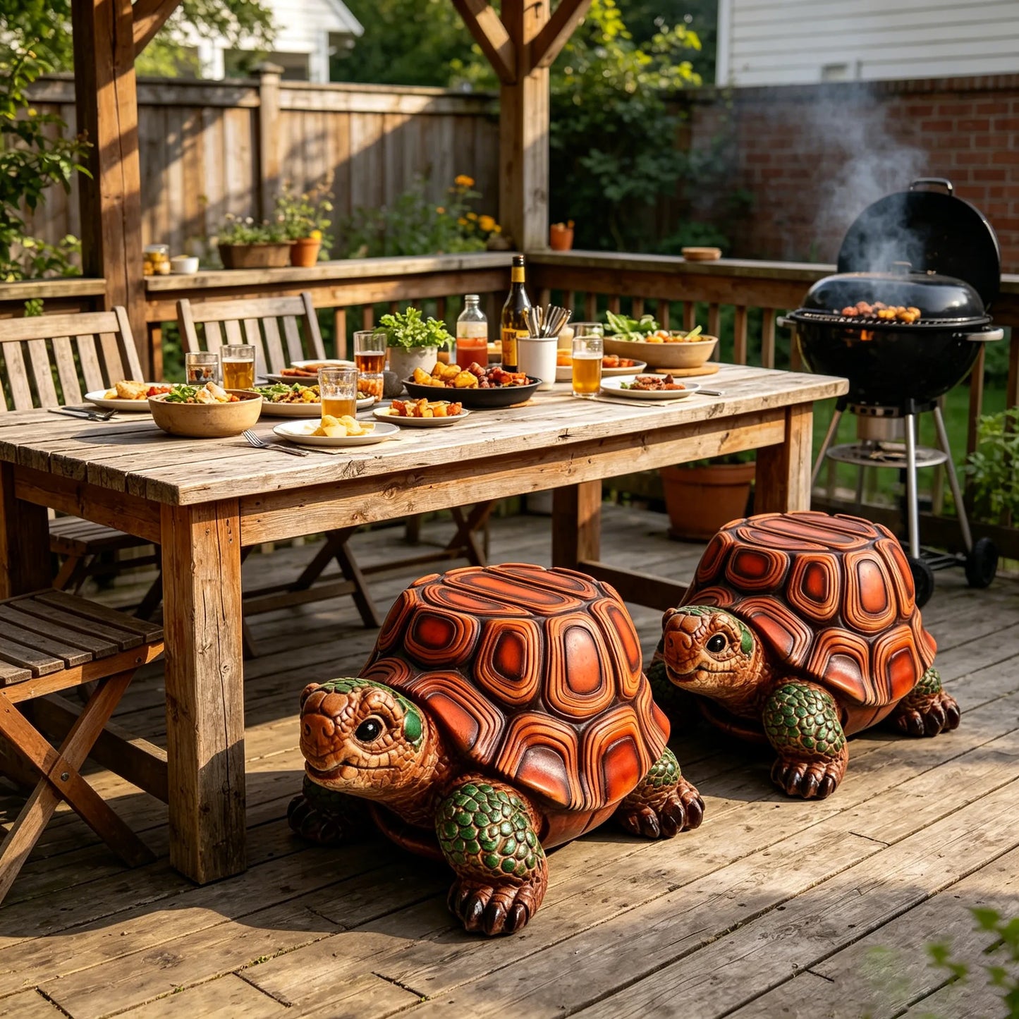18' Garden Turtle Statue Stool, Simulated Animal Resin Sculpture, Multi-Purpose Decorative Stool for Living Room, Balcony, Office, Garden, Courtyard & Lawn detail view 10