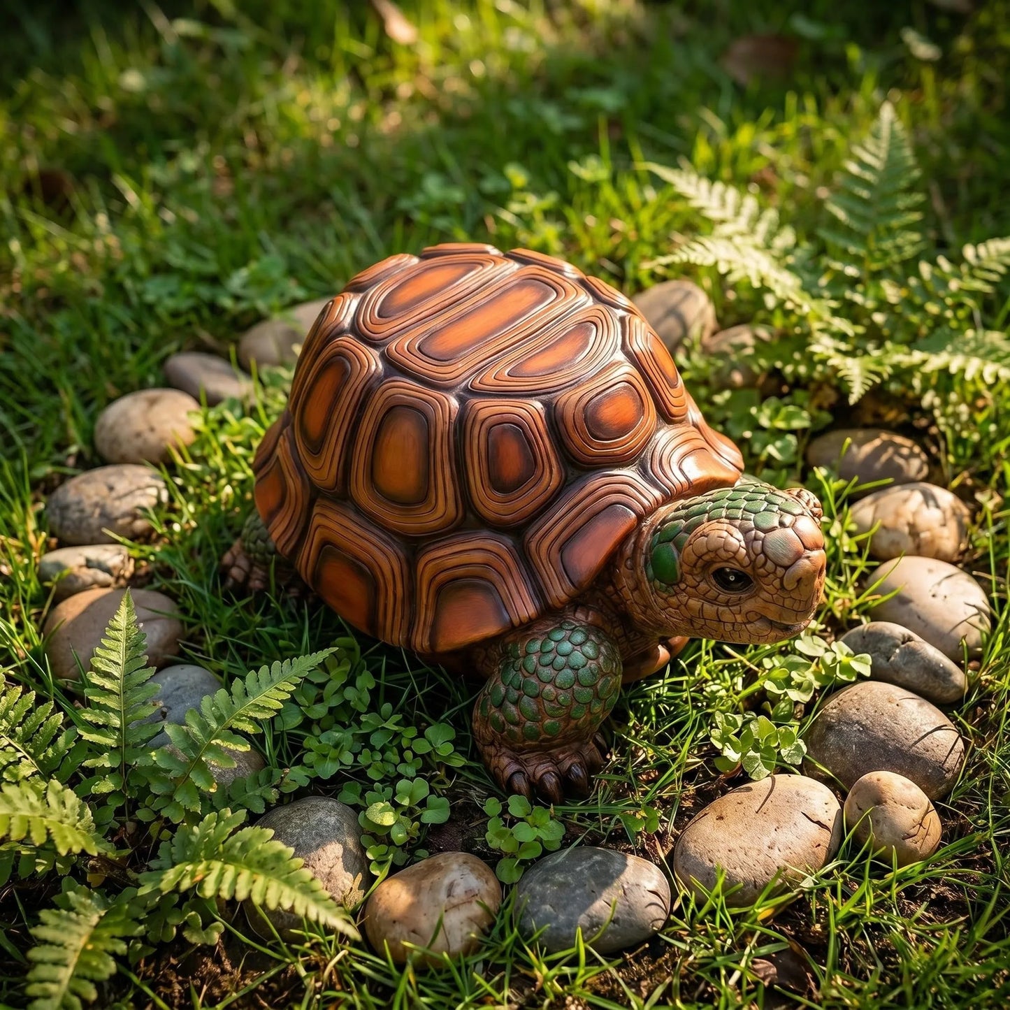18' Garden Turtle Statue Stool, Simulated Animal Resin Sculpture, Multi-Purpose Decorative Stool for Living Room, Balcony, Office, Garden, Courtyard & Lawn detail view 11