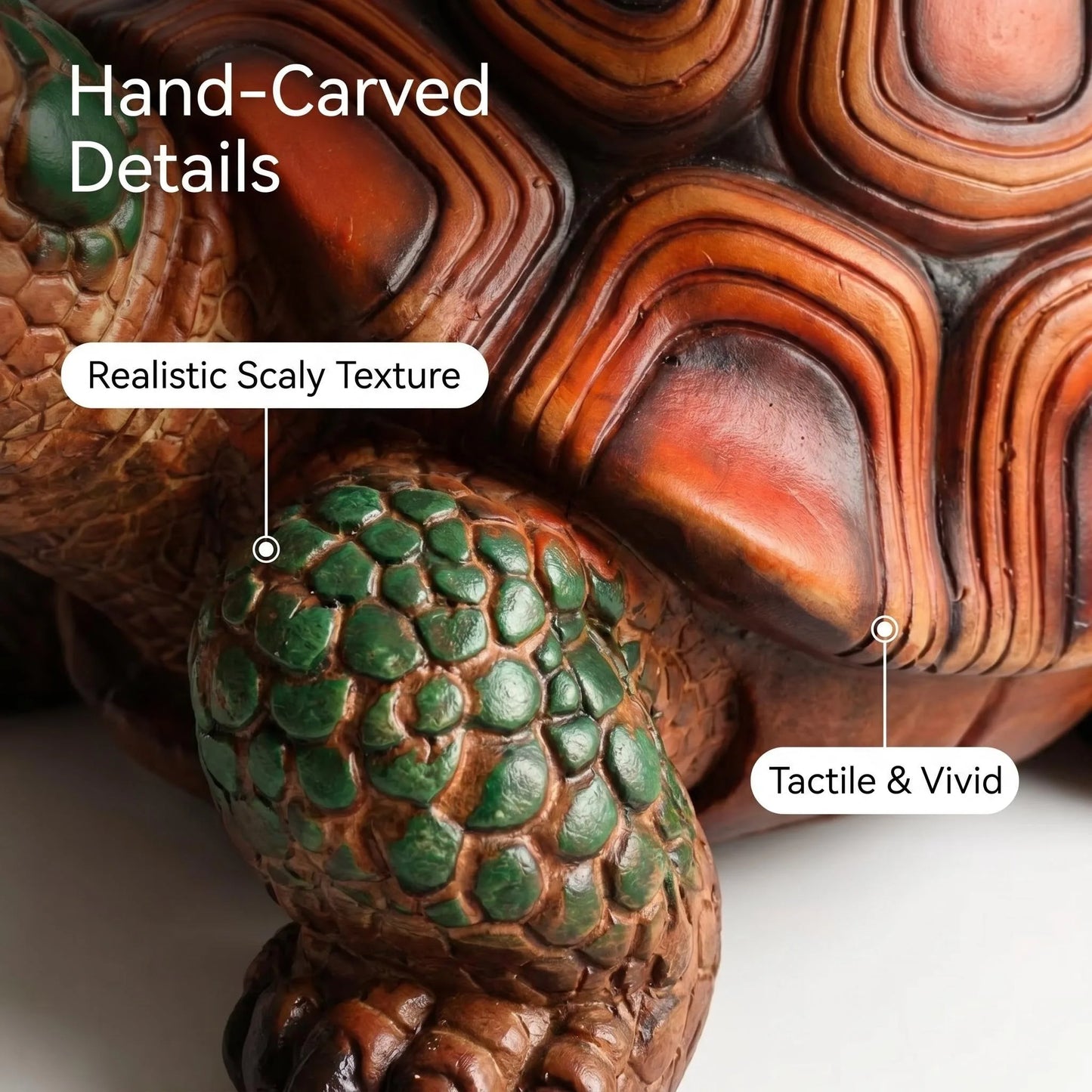18' Garden Turtle Statue Stool, Simulated Animal Resin Sculpture, Multi-Purpose Decorative Stool for Living Room, Balcony, Office, Garden, Courtyard & Lawn detail view 12