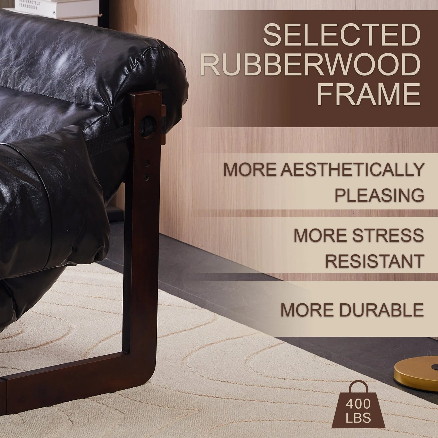 Medieval modern style lounge chair, removable armrests, vintage oil wax leather sofa chair, vintage style decorative chair, suitable for living room, study, office.Antique Black detail view 6