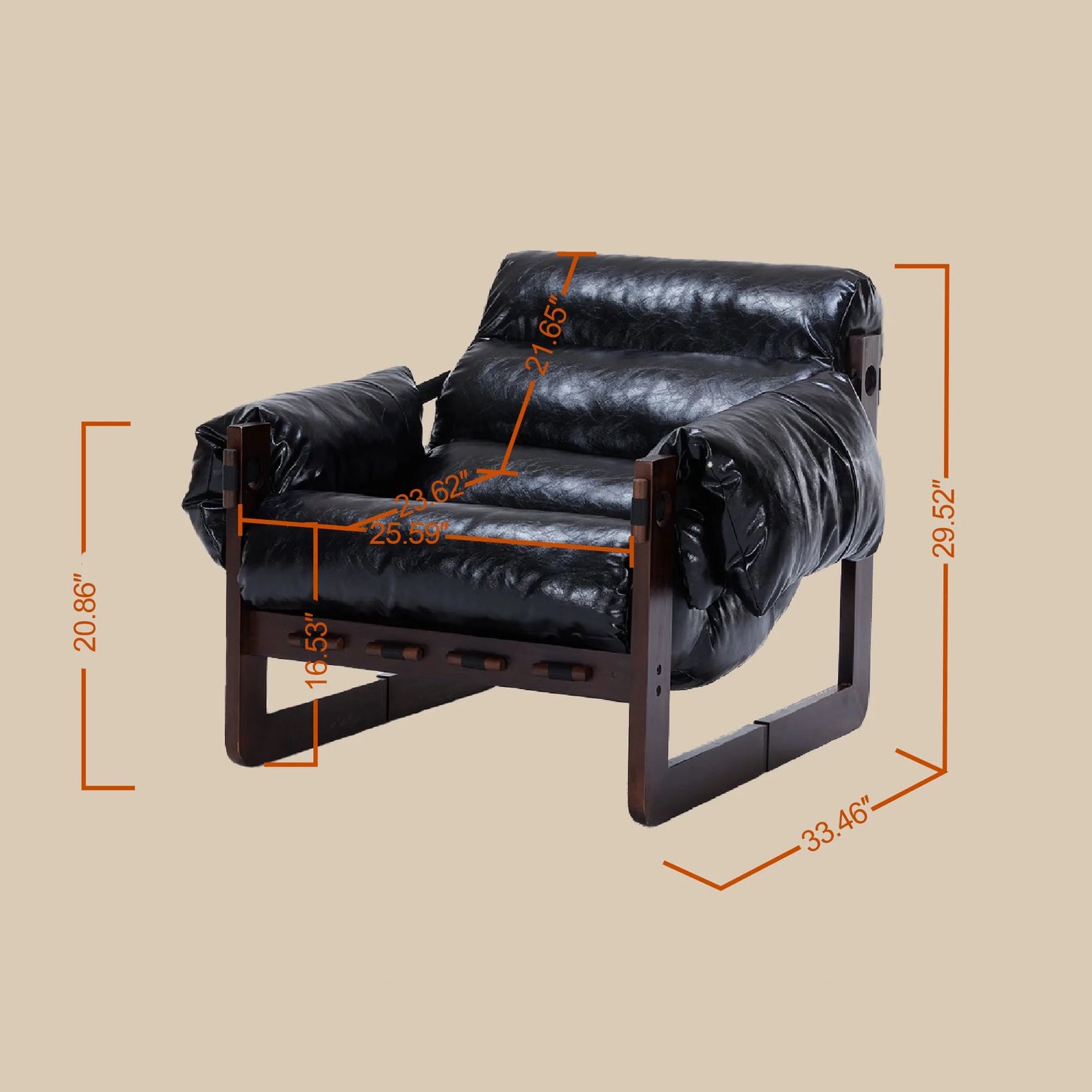 Medieval modern style lounge chair, removable armrests, vintage oil wax leather sofa chair, vintage style decorative chair, suitable for living room, study, office.Antique Black detail view 9