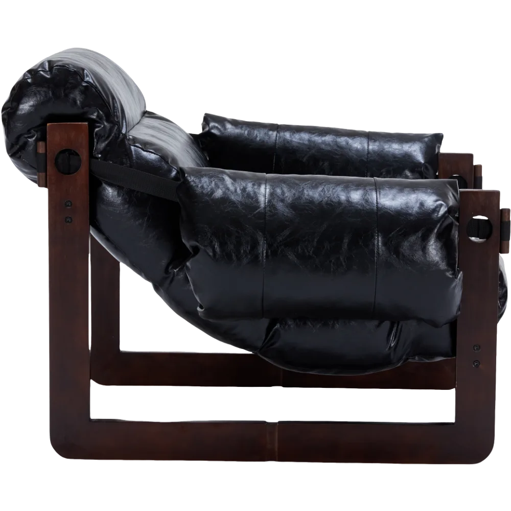 Medieval modern style lounge chair, removable armrests, vintage oil wax leather sofa chair, vintage style decorative chair, suitable for living room, study, office.Antique Black detail view 23