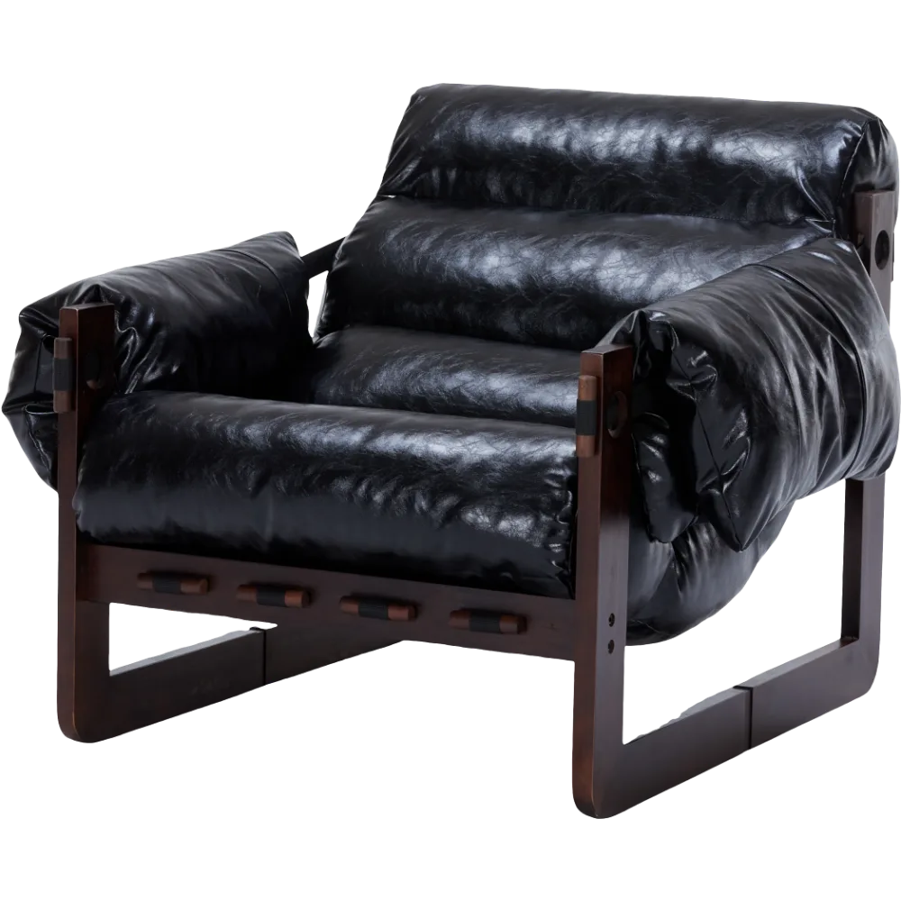 Medieval modern style lounge chair, removable armrests, vintage oil wax leather sofa chair, vintage style decorative chair, suitable for living room, study, office.Antique Black detail view 25