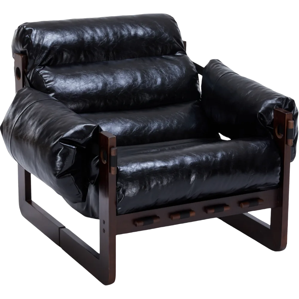 Medieval modern style lounge chair, removable armrests, vintage oil wax leather sofa chair, vintage style decorative chair, suitable for living room, study, office.Antique Black detail view 27