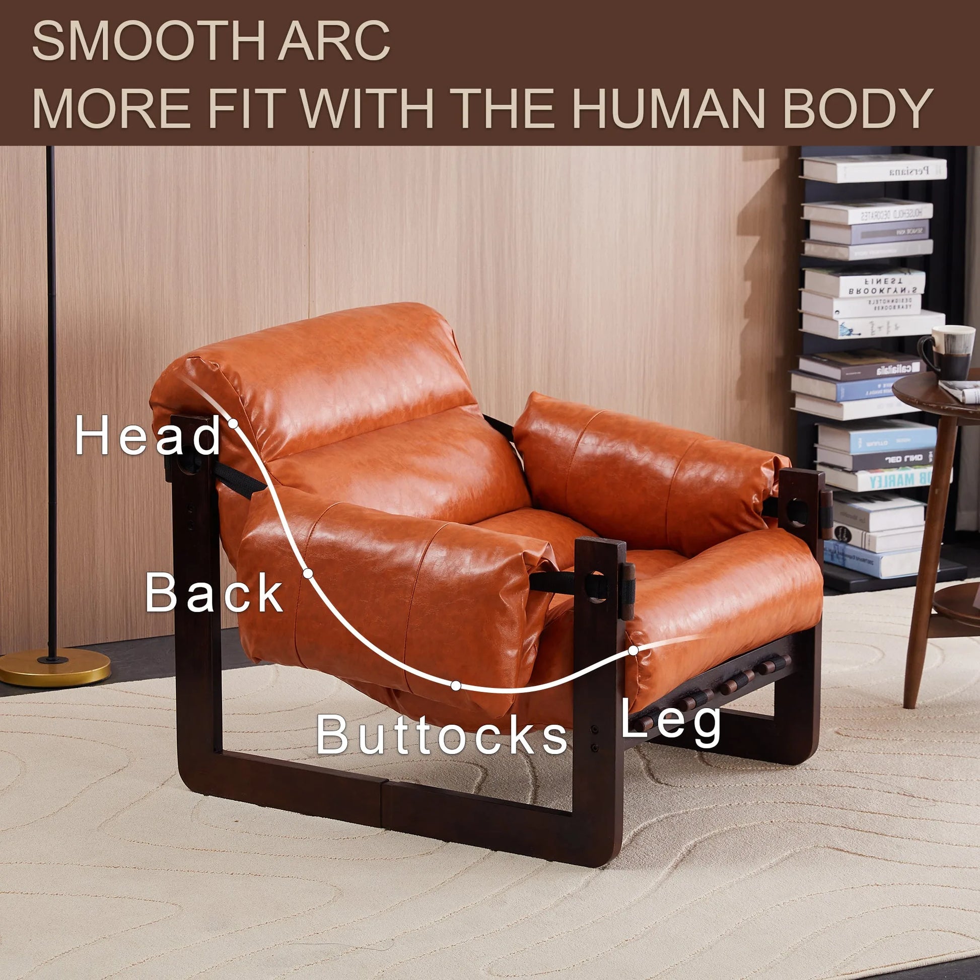 Medieval modern style lounge chair, removable armrests, vintage oil wax leather sofa chair, vintage style decorative chair, suitable for living room, study, office.Antique Black detail view 40