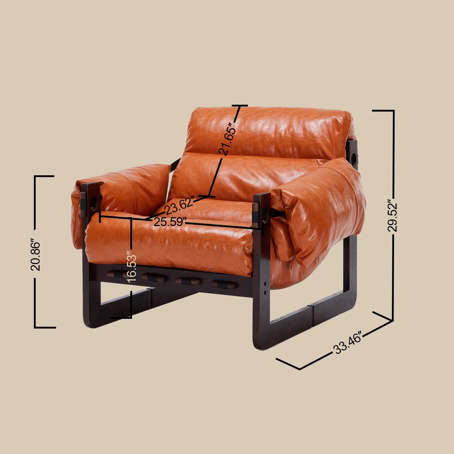 Medieval modern style lounge chair, removable armrests, vintage oil wax leather sofa chair, vintage style decorative chair, suitable for living room, study, office.Antique Black detail view 42