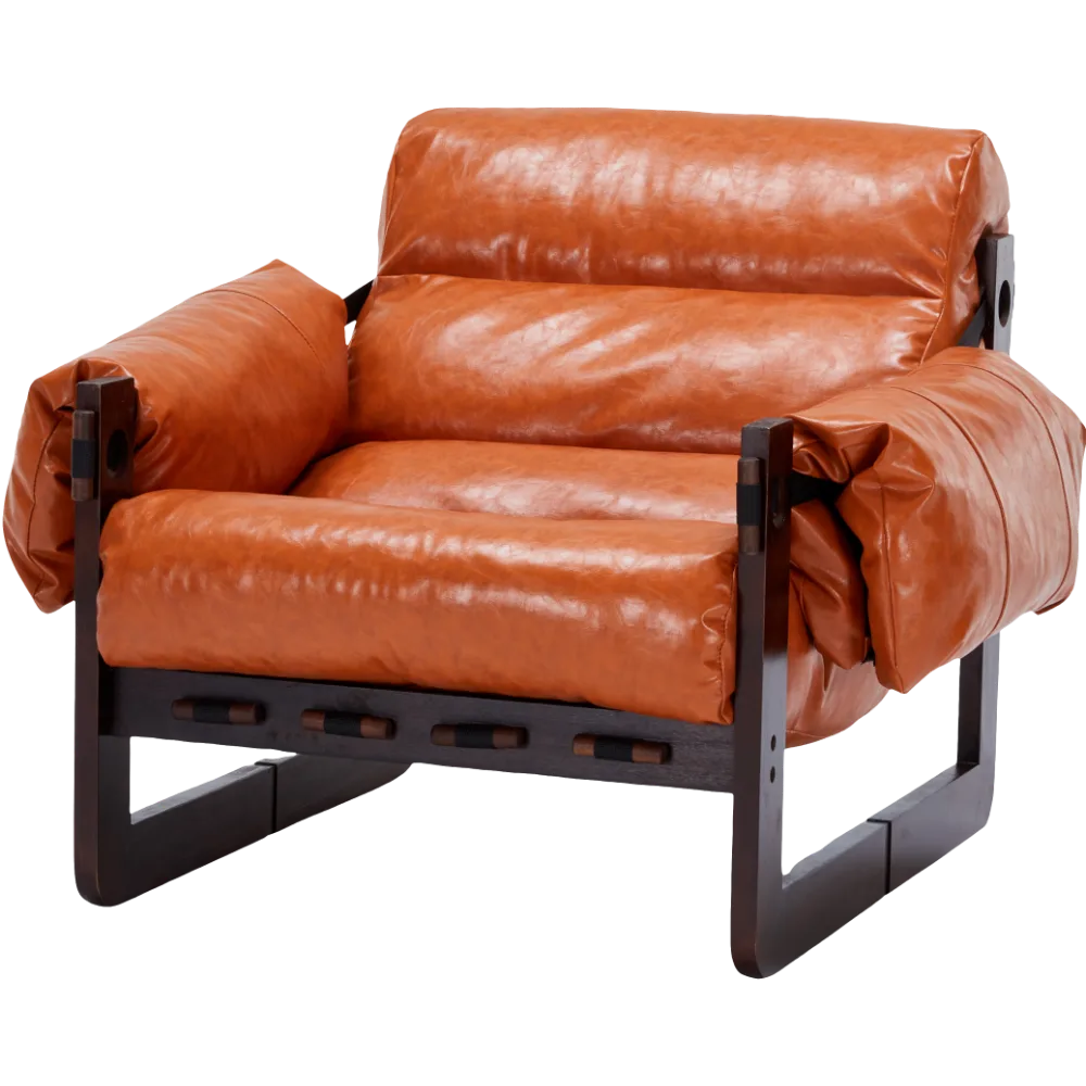 Medieval modern style lounge chair, removable armrests, vintage oil wax leather sofa chair, vintage style decorative chair, suitable for living room, study, office.Antique Black detail view 55