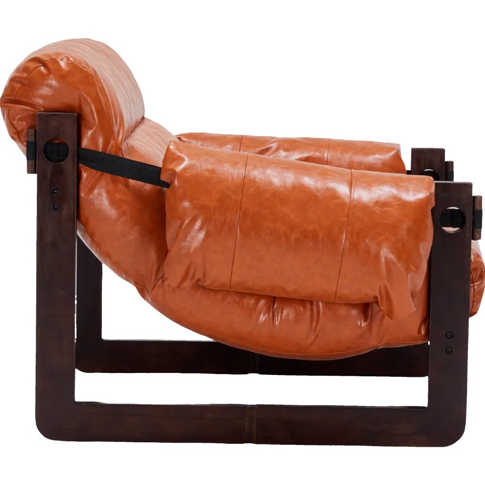 Medieval modern style lounge chair, removable armrests, vintage oil wax leather sofa chair, vintage style decorative chair, suitable for living room, study, office.Antique Black detail view 56