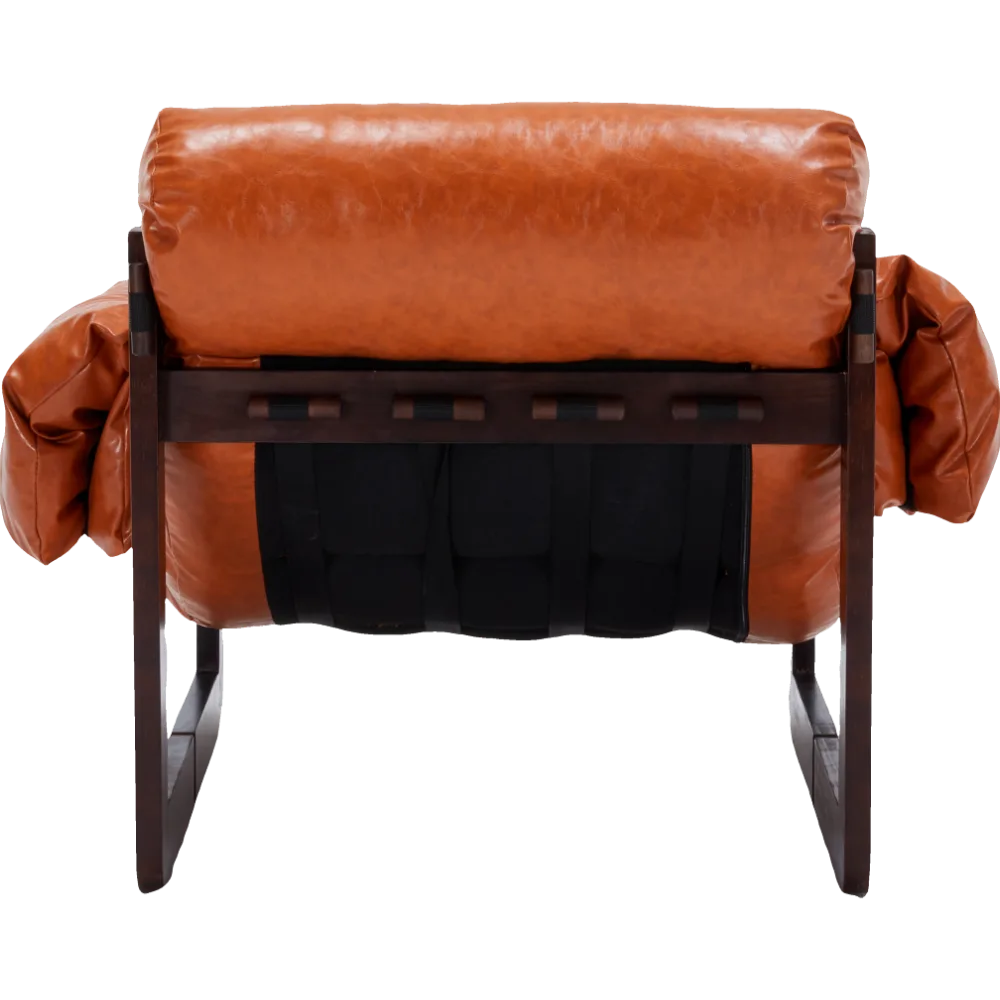 Medieval modern style lounge chair, removable armrests, vintage oil wax leather sofa chair, vintage style decorative chair, suitable for living room, study, office.Antique Black detail view 57