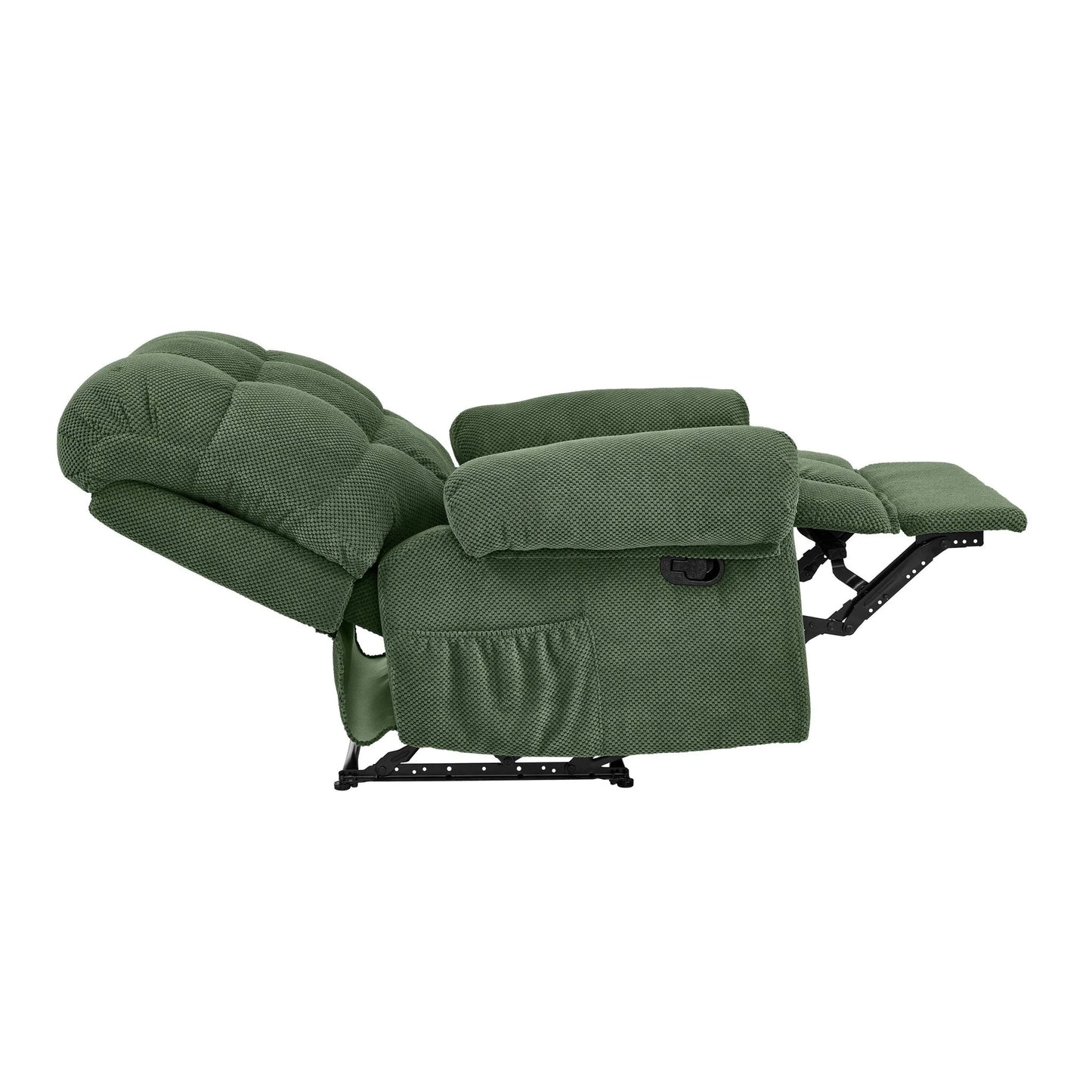 Manual Recliner, Living Room Seating, Reading Chair, Padded Footrest, Home Theater Seating, Ergonomic Lounge Chair, Soft Fabric Recliner detail view 9