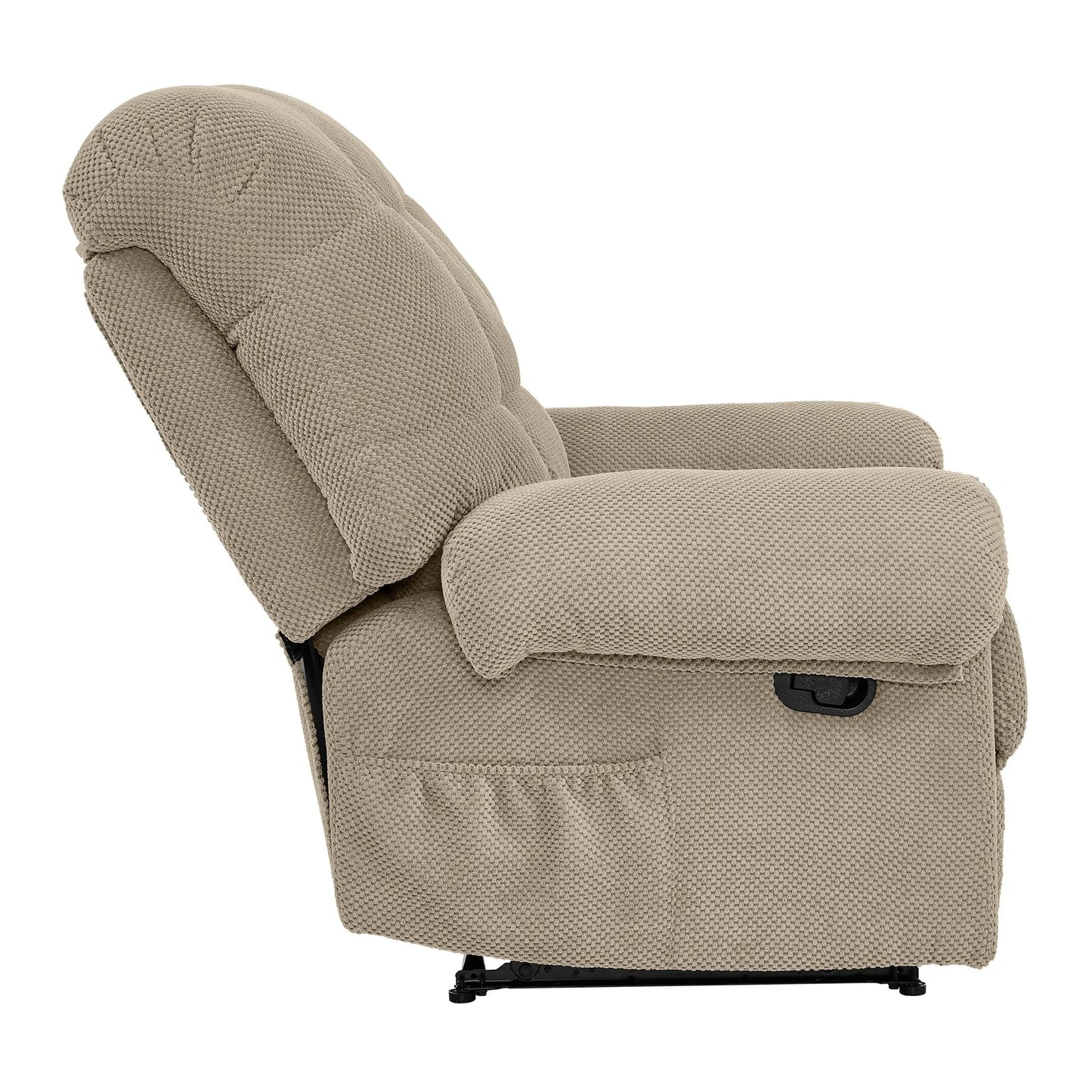 Manual Recliner, Living Room Seating, Reading Chair, Padded Footrest, Home Theater Seating, Ergonomic Lounge Chair, Soft Fabric Recliner detail view 18