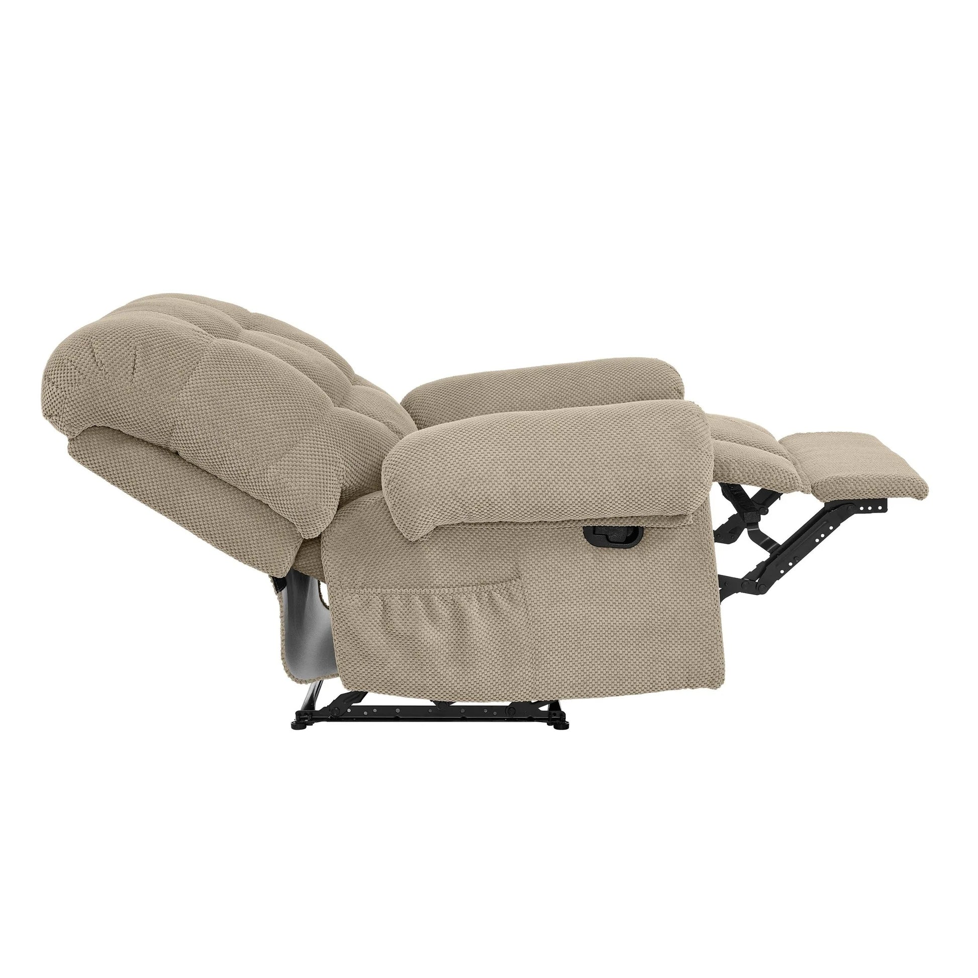 Manual Recliner, Living Room Seating, Reading Chair, Padded Footrest, Home Theater Seating, Ergonomic Lounge Chair, Soft Fabric Recliner detail view 19