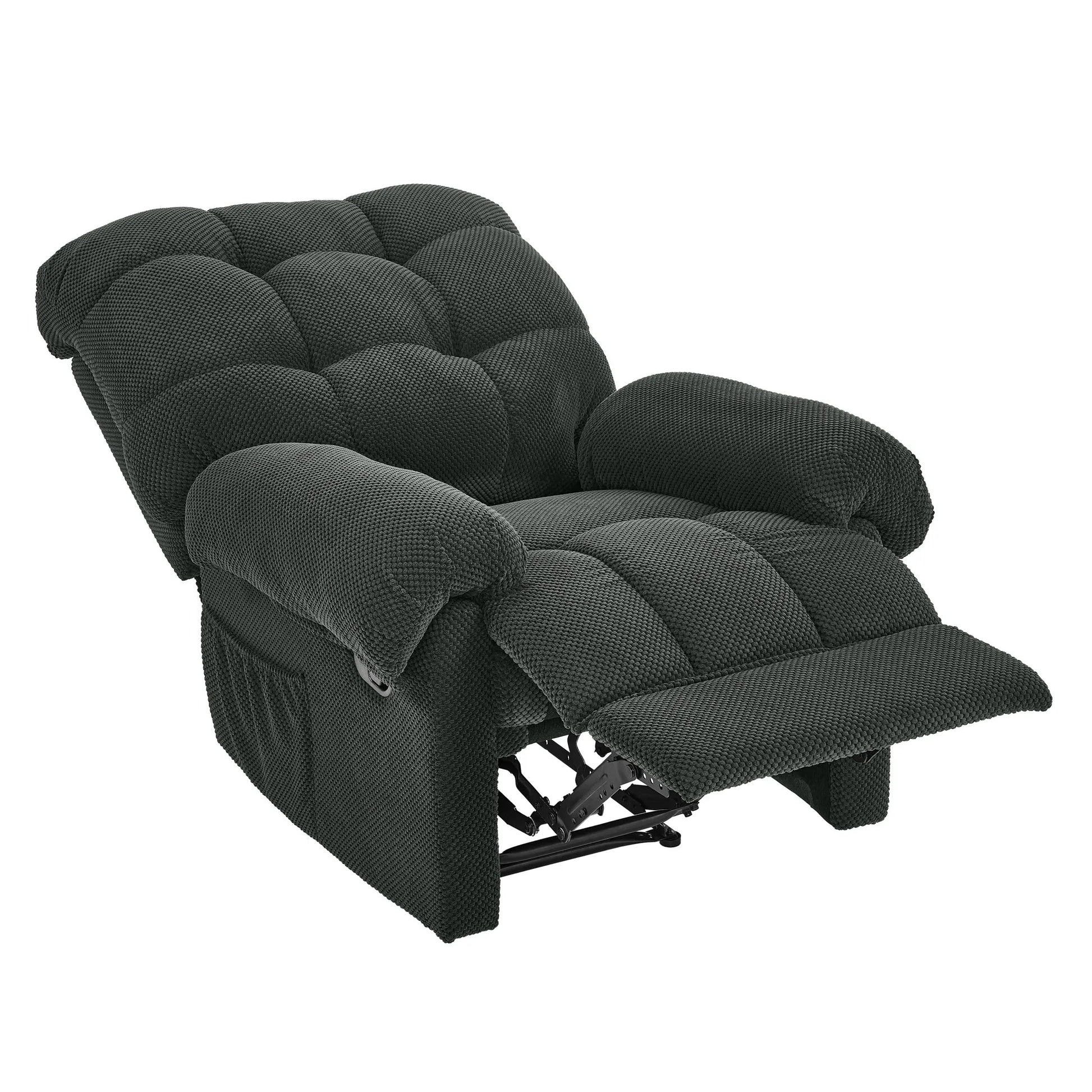Manual Recliner, Living Room Seating, Reading Chair, Padded Footrest, Home Theater Seating, Ergonomic Lounge Chair, Soft Fabric Recliner detail view 26