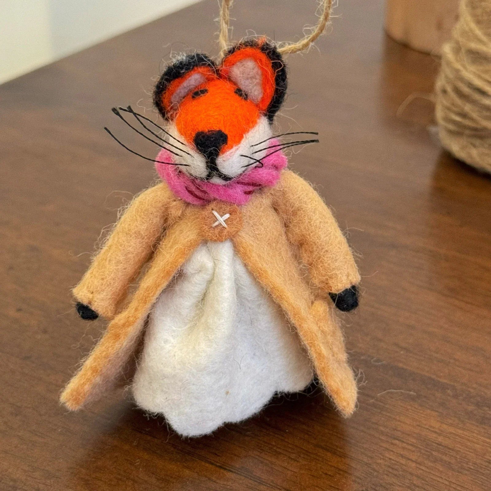 Dapper Fox handmade wool felt keychain and bag charm