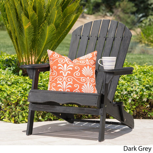 Acacia Wood Adirondack Chair – Dark Gray – view 2