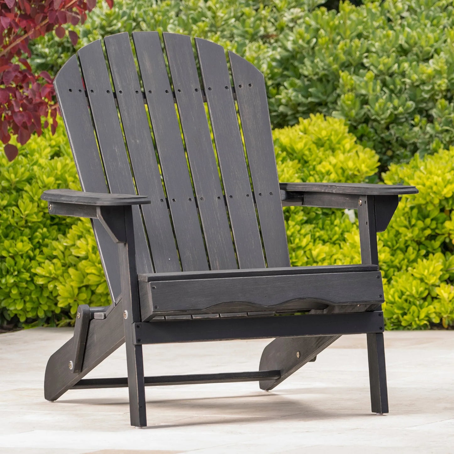 Acacia Wood Adirondack Chair – Dark Gray – view 6