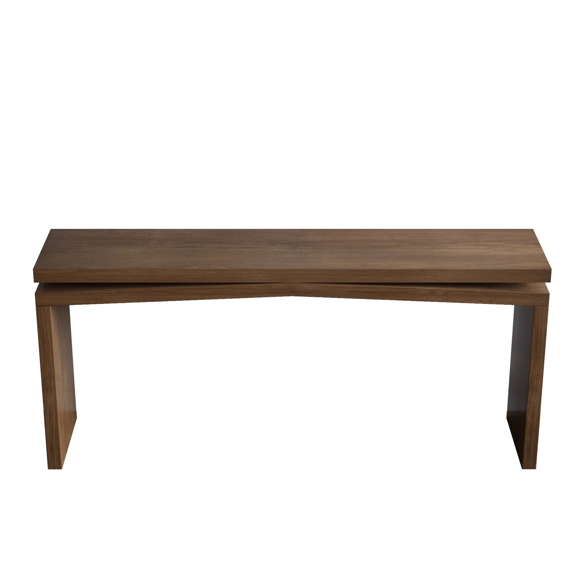 65-Inch Solid Wood Veneer Console Table – Deep Rustic Brown – view 8