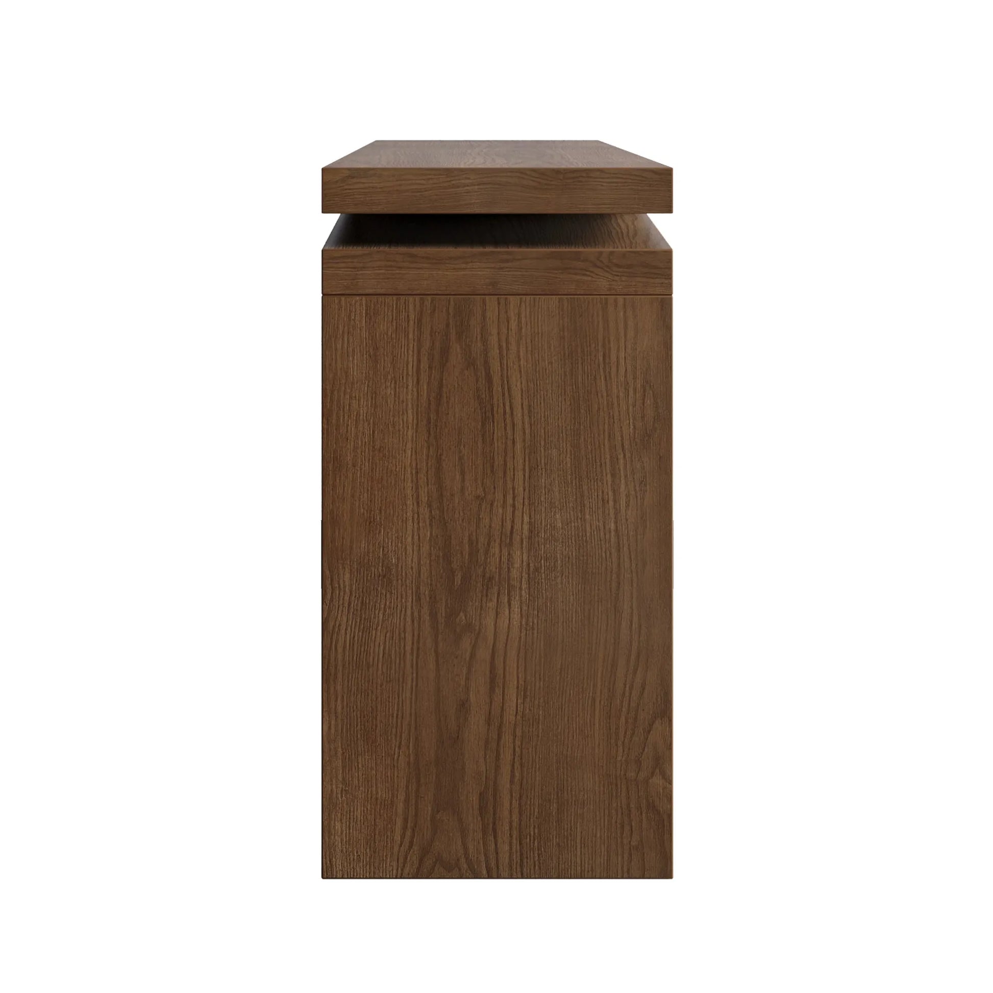 65-Inch Solid Wood Veneer Console Table – Deep Rustic Brown – view 11