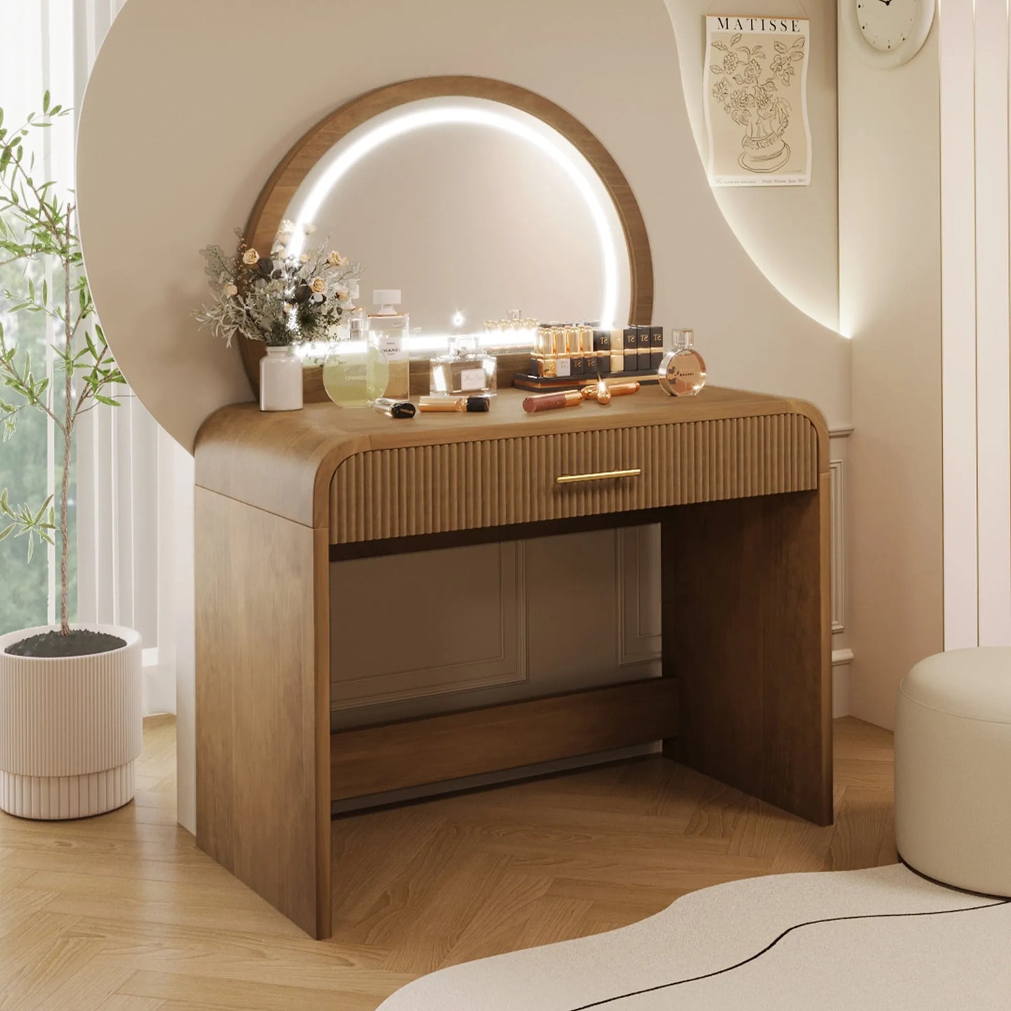 39-Inch Makeup Vanity with Touch-Screen Lighted Mirror – Espresso – view 3