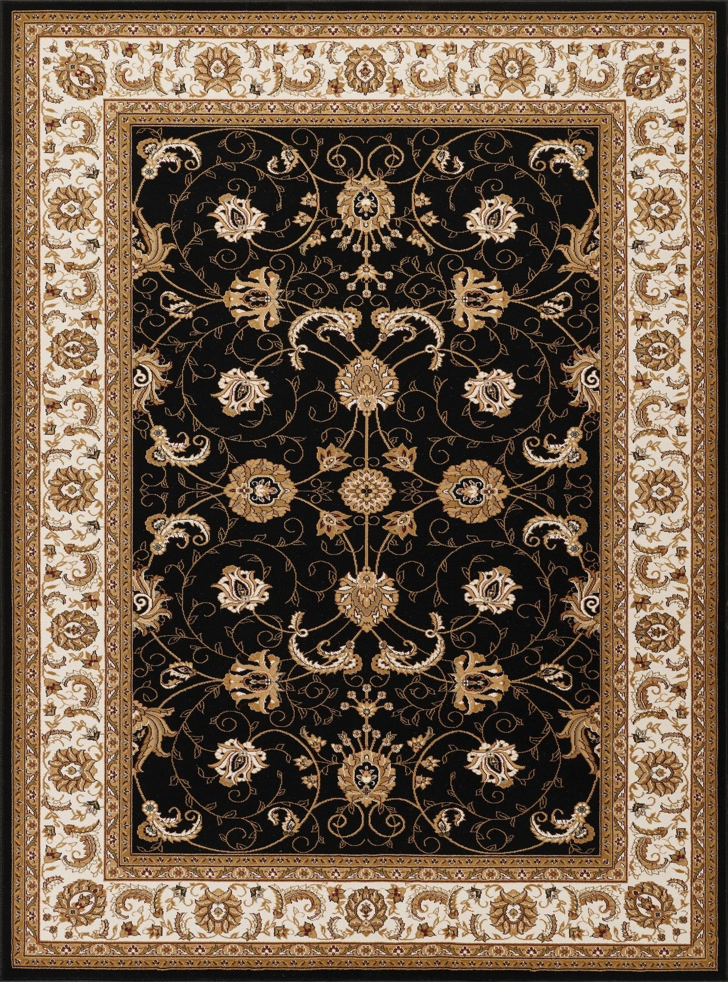 Manchester Herati Floral Area Rug - Black - 5'3" x 7'3" - product detail