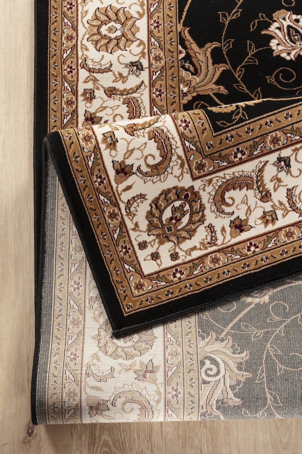 Manchester Herati Floral Area Rug - Black - 5'3" x 7'3" - product detail